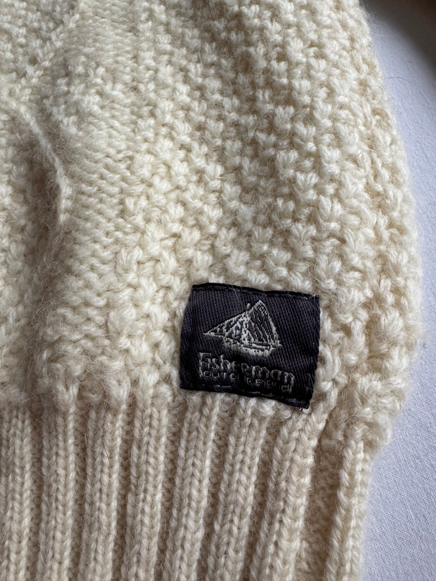 🎣 Pulover Vintage Irish Fisherman din Lână Virgină – XL