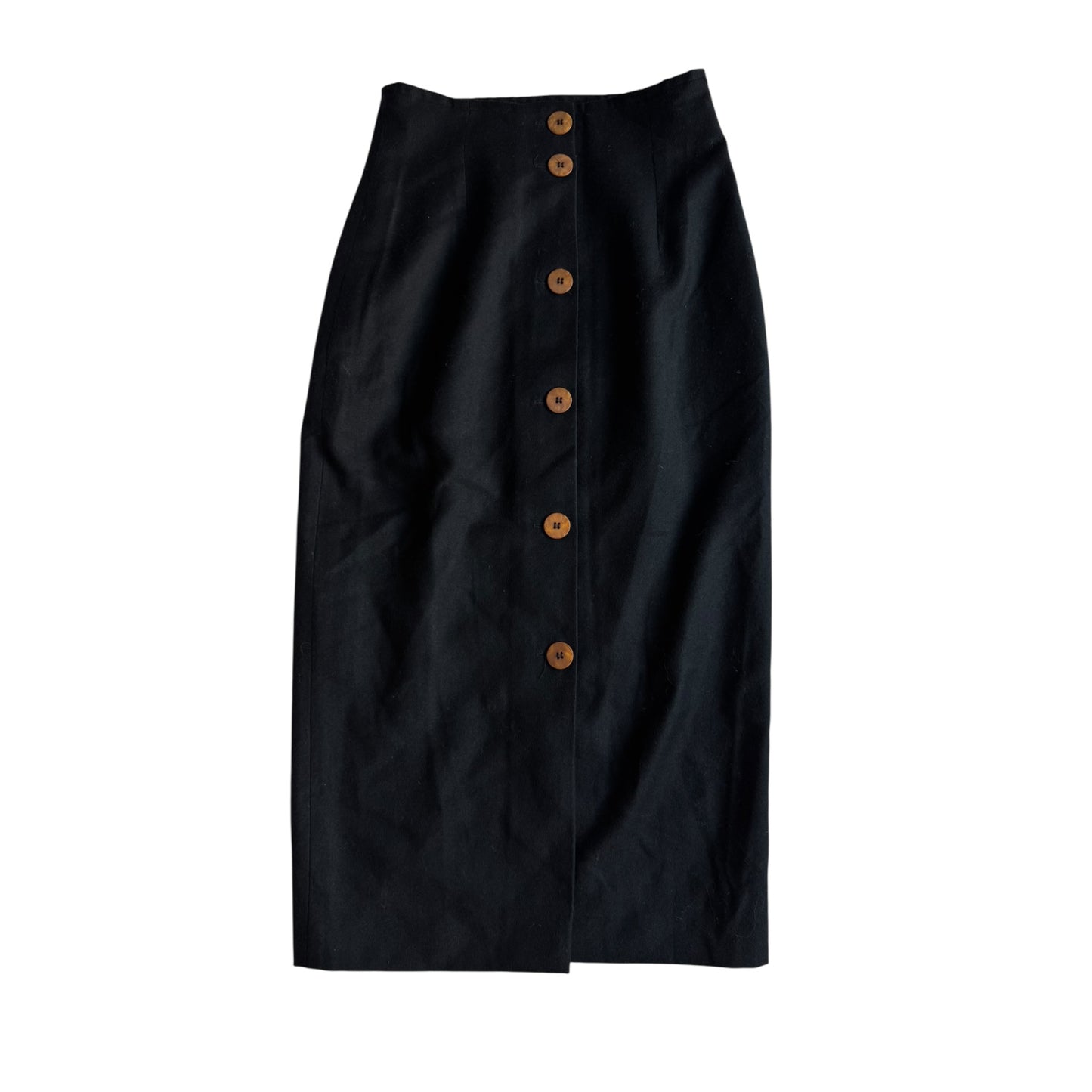 ☕️ Fustă Vintage din Lână Neagră – XS (IT 40)