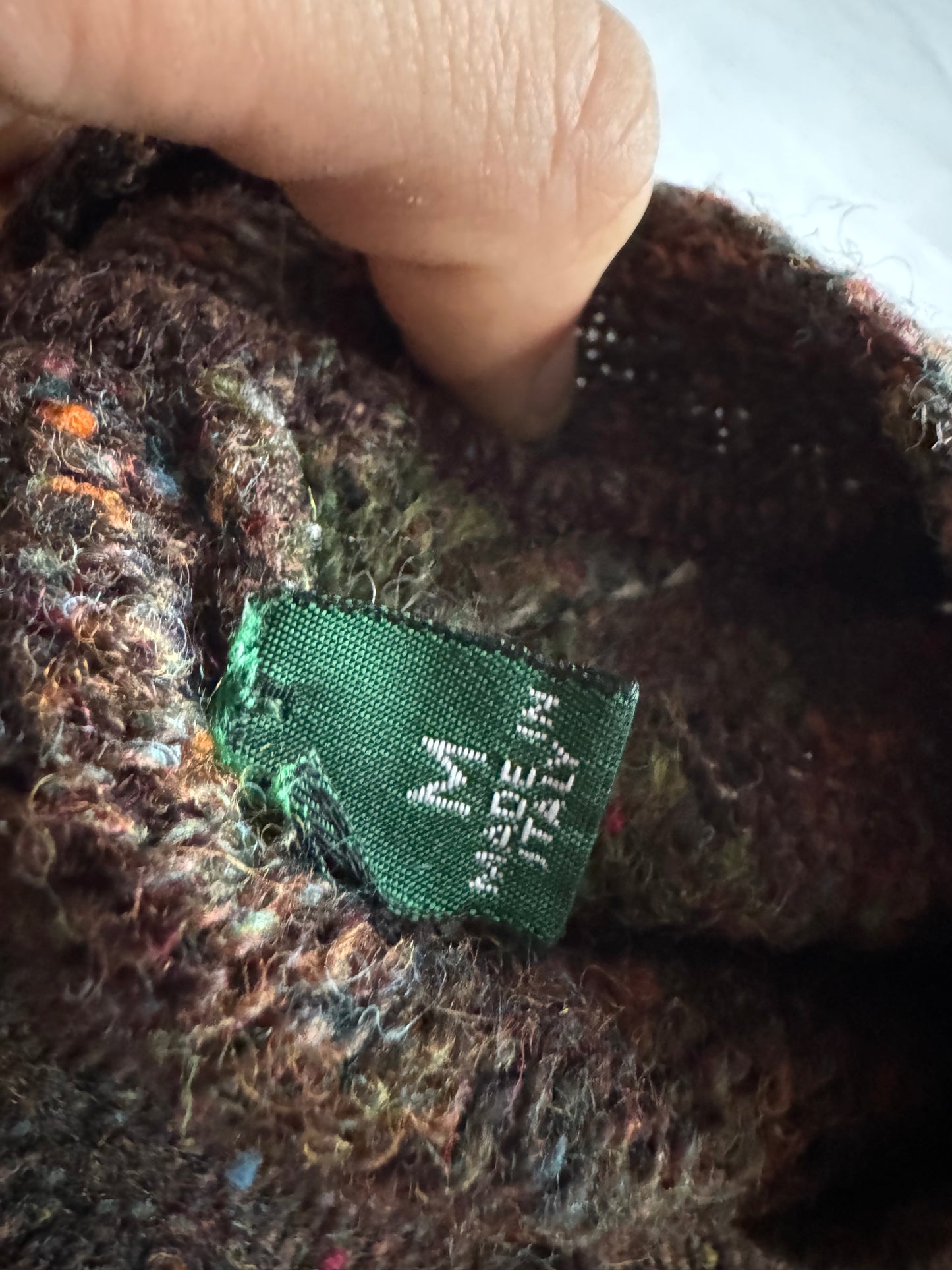 🧶 Cardigan Vintage Bărbați Maro din Lână Virgină cu Pattern Argyle – M