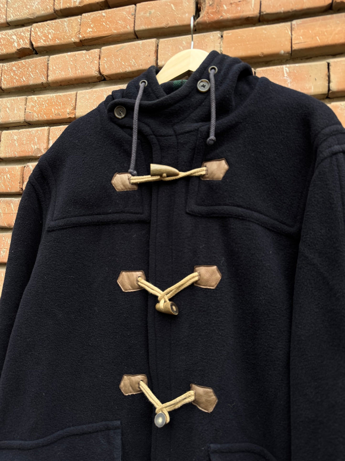 🧥 Palton Vintage Bărbați Henry Cotton’s Navy Tip Duffle din Lână cu Glugă – 52 (XL)