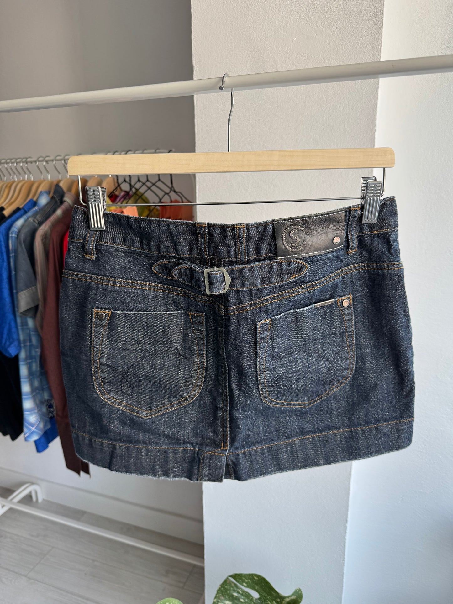🤠 Fustă Denim Buckleback Y2K | S Damă (EU 36)