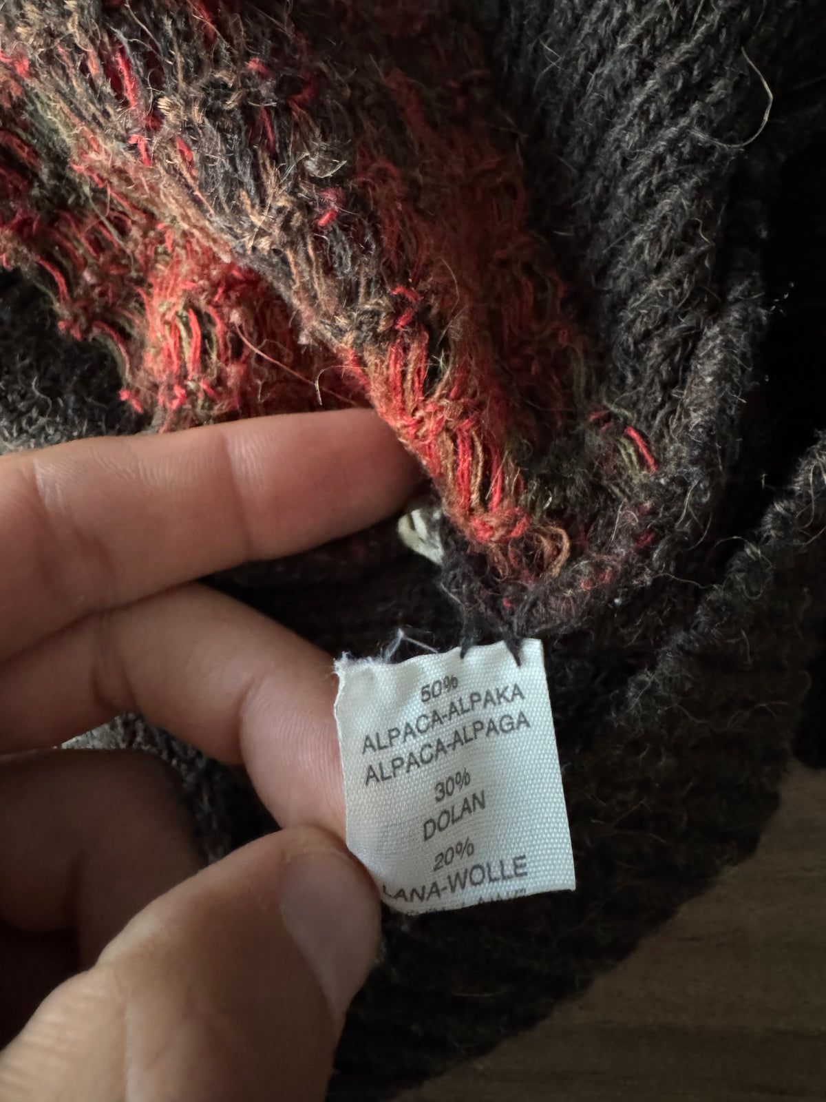 Pulover Alpaca şi Lână Maro Vintage Bărbați | Model Etnic | L (50)