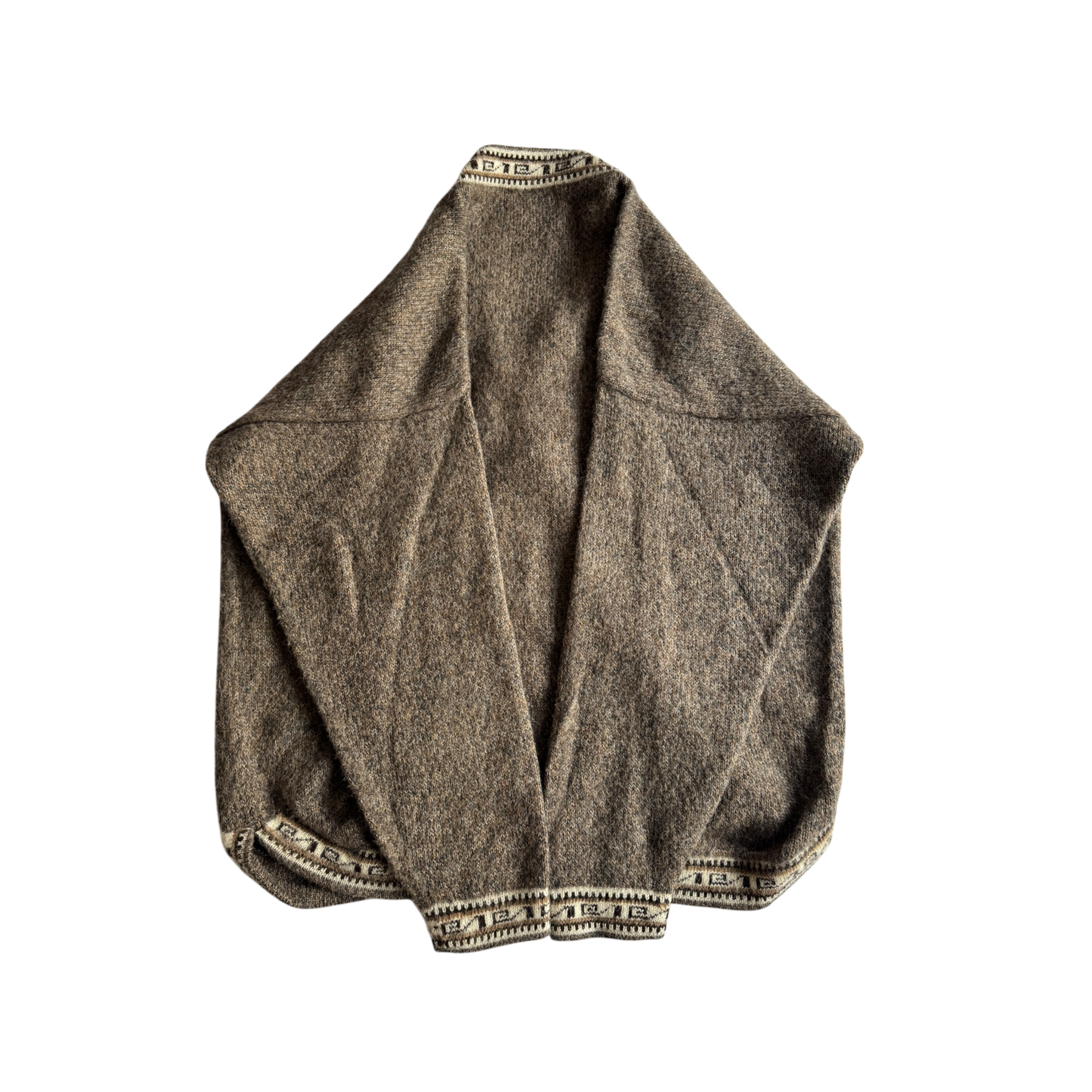 🦙 🧶 Pulover Vintage din Alpaca cu Decolteu în V – Marimea L