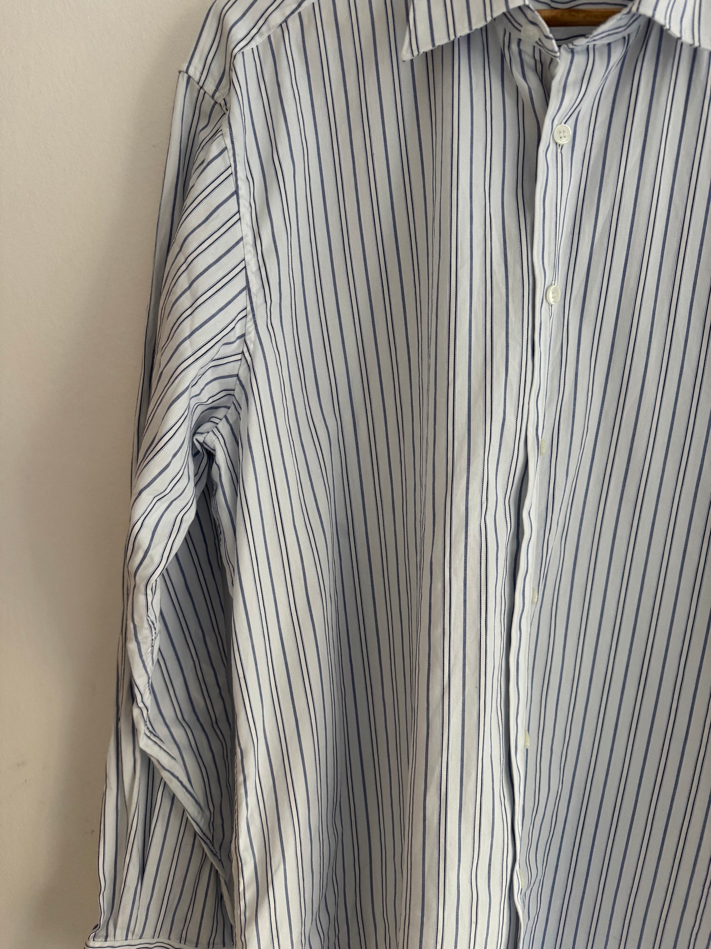 👔 Cămașă Vintage Zegna Albă cu Dungi – Mărime XL