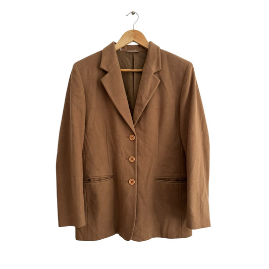 🐪 Sacou Vintage Camel din Lână Virgină & Cașmir – EU 38 (S/M Damă)