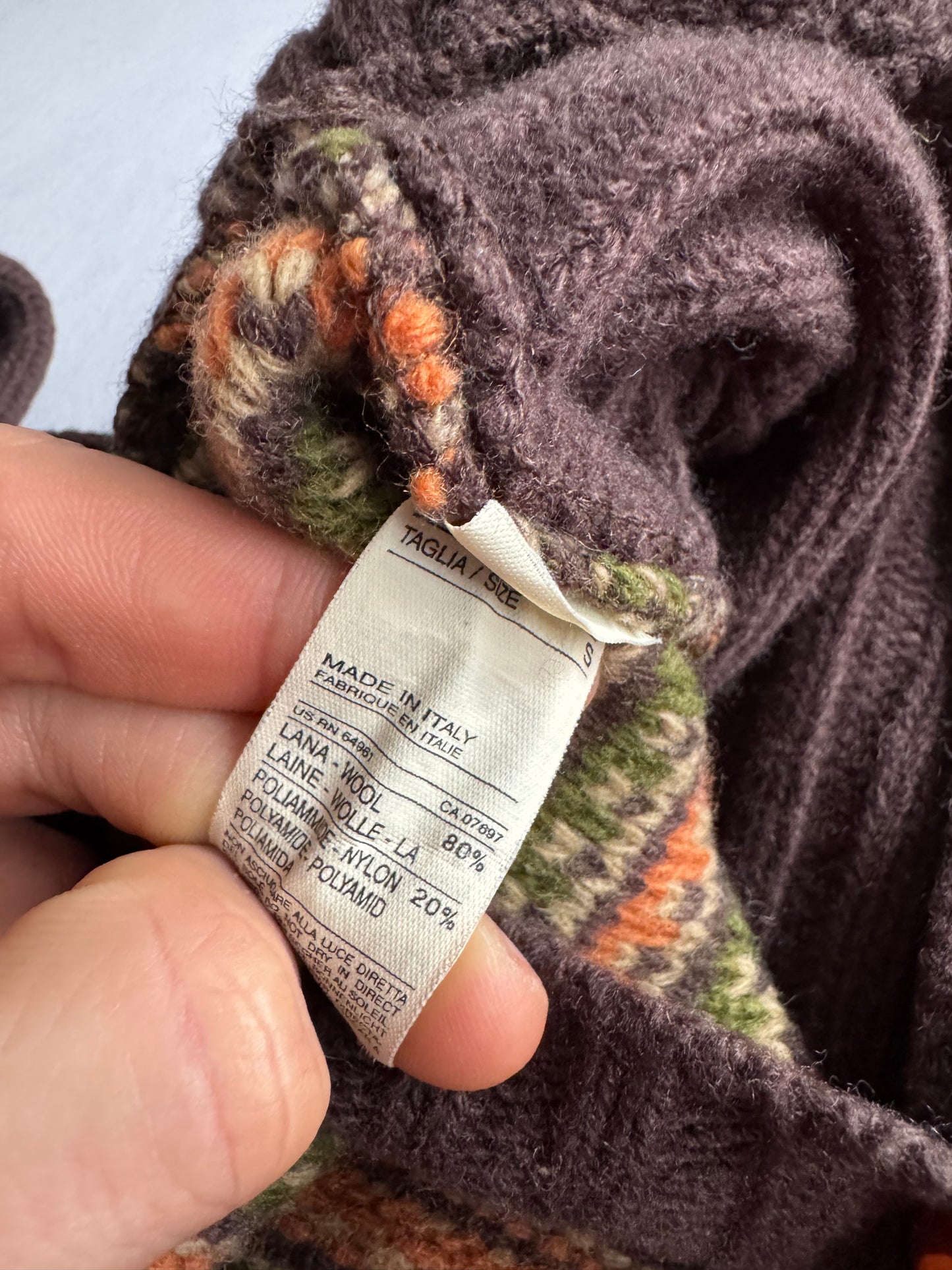 🧶 Cardigan Y2K Damă Maro din Lână cu Model Striped – S