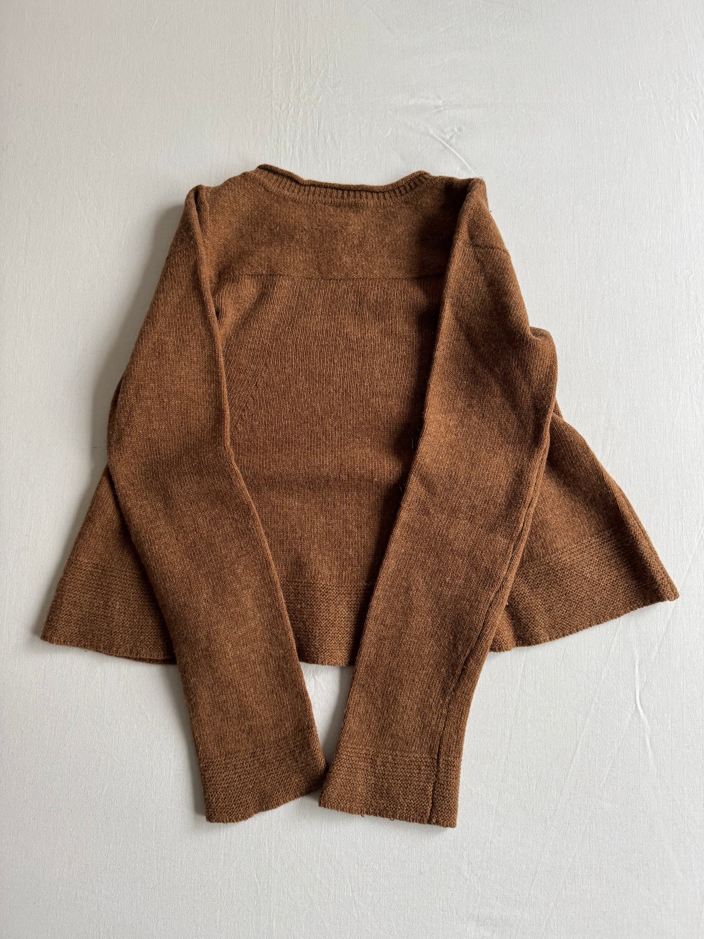 🪵 Pulover Y2K Damă Maro din Lambswool – S