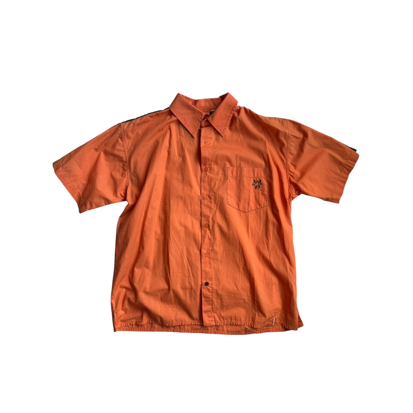 🍊 Cămașă Keith Haring Print Portocaliu Vintage | Bumbac – M