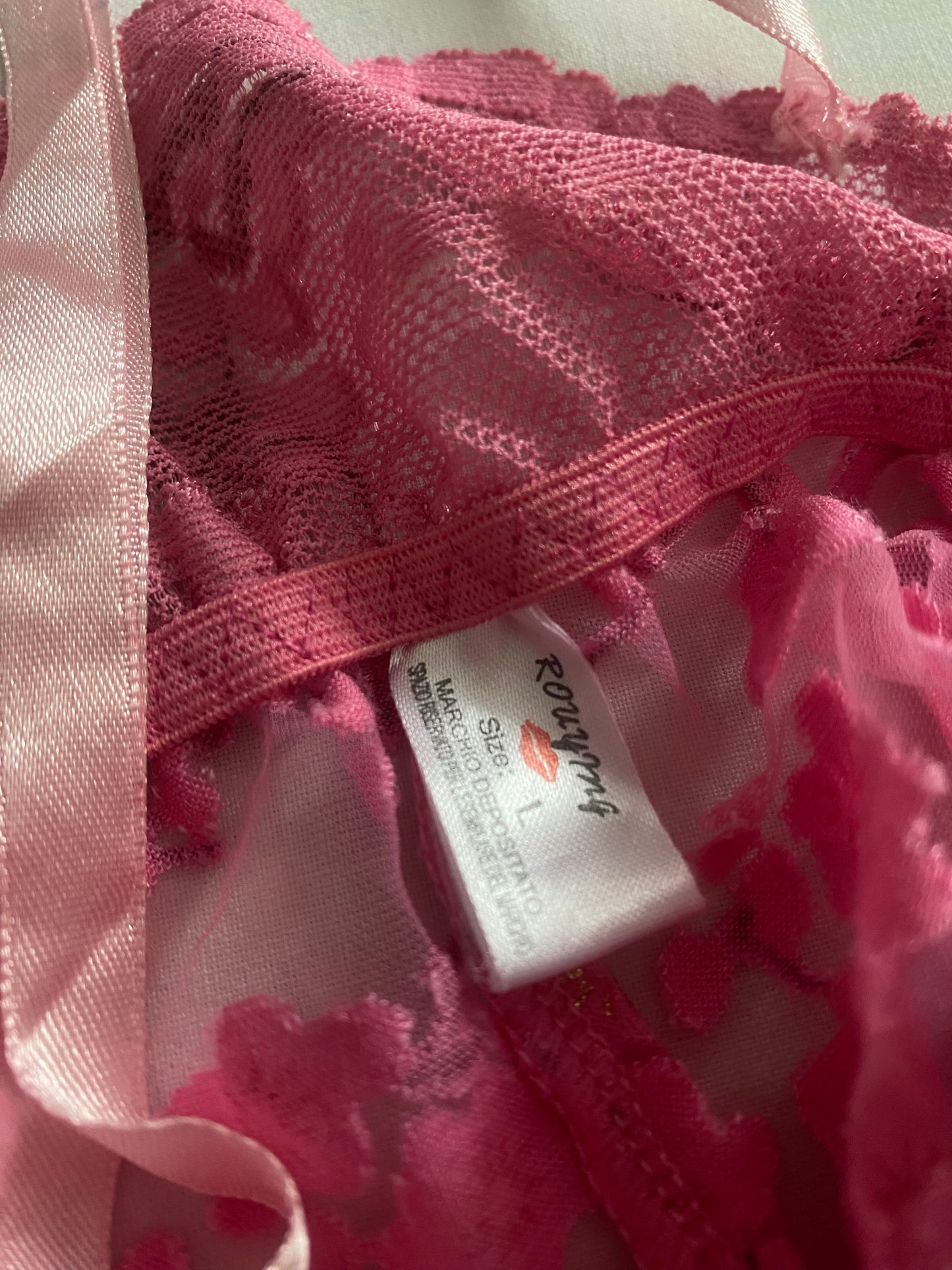 🌸 Top Y2K Cherry Blossom cu Dantelă – Mărime L