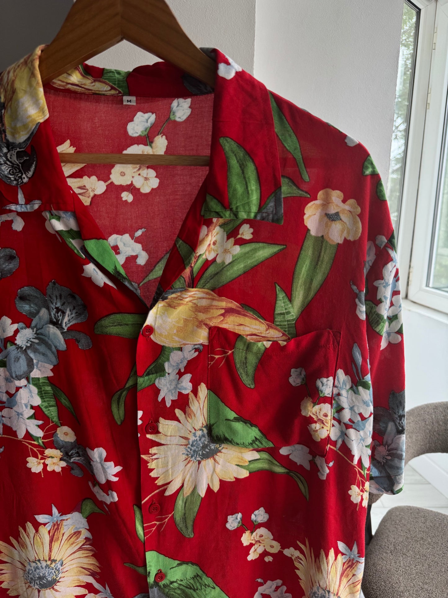 🦜 Cămașă Hawaiiană Vintage – M Bărbați