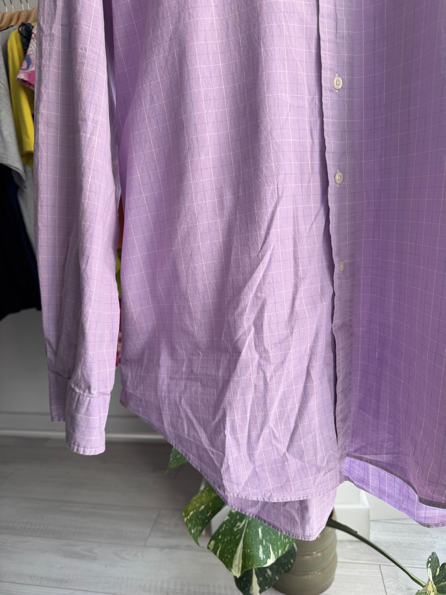 🐴 Cămașă Carouri Lila Polo Ralph Lauren Vintage | Relaxed Fit – L Bărbați