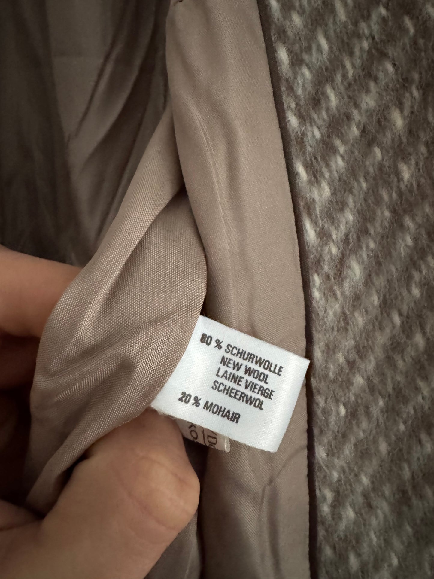 🧥 Palton Vintage Texturat din Lână Virgină și Mohair – Damă (M/L aprox.)