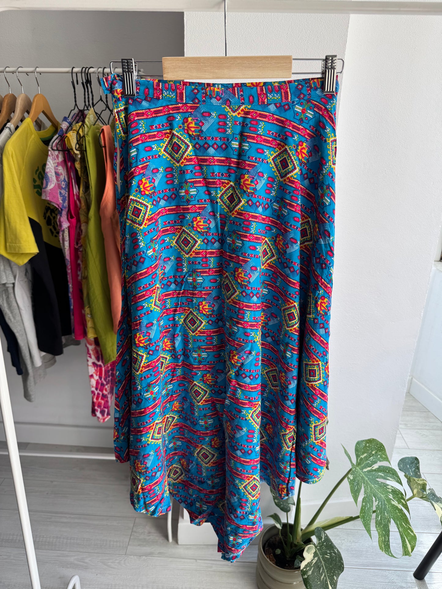 ☀️ Fustă Vintage cu Print – Approx. XS–S Damă