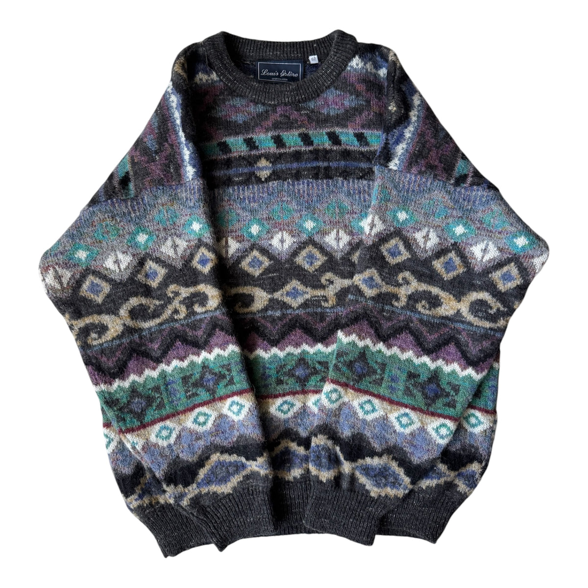 Pulover Lână Vintage Bărbați | Model Etnic | L (52)