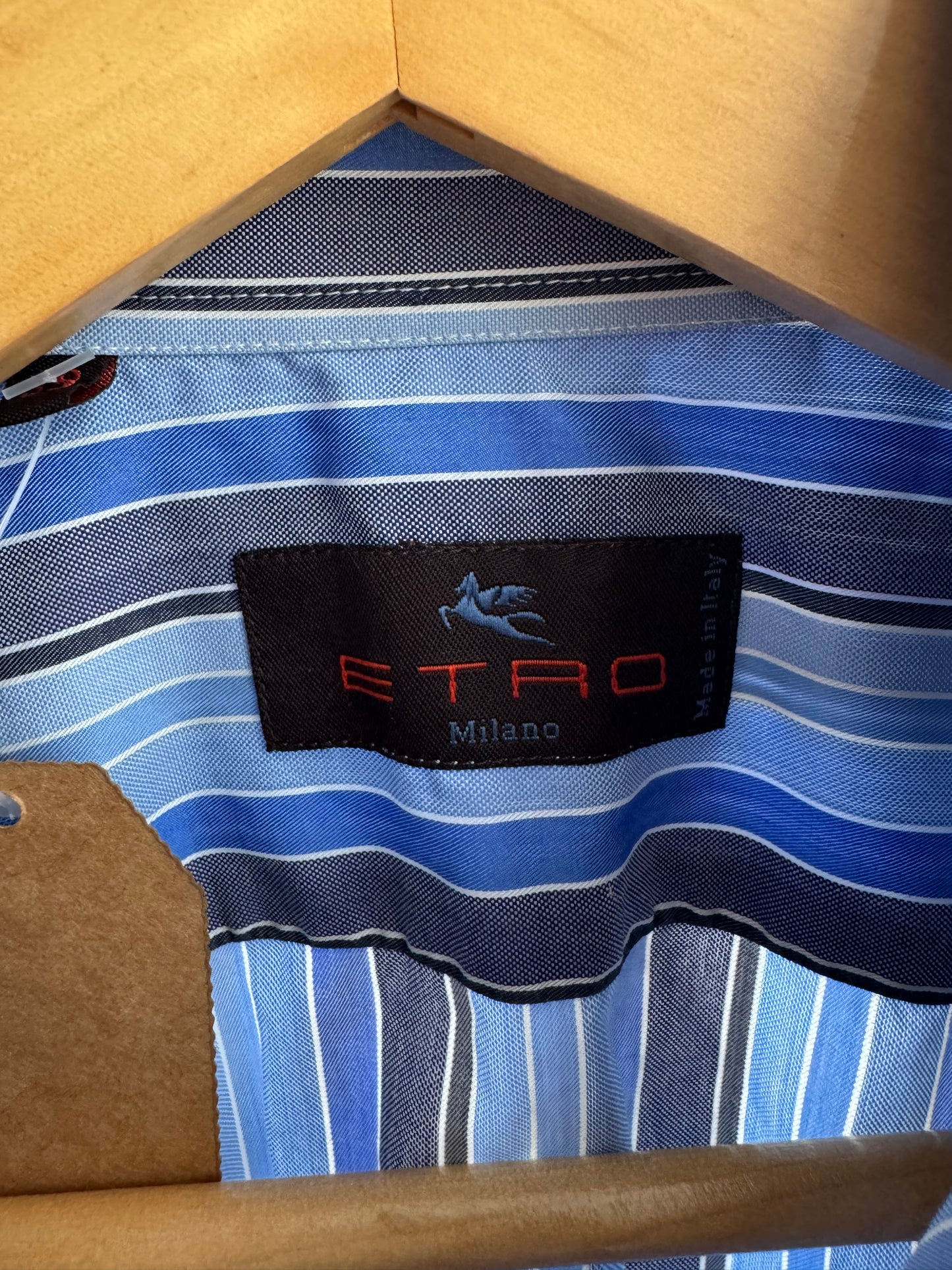 👔 Cămașă Dungi Etro Slim Fit Vintage - Made in Italy – M Bărbați