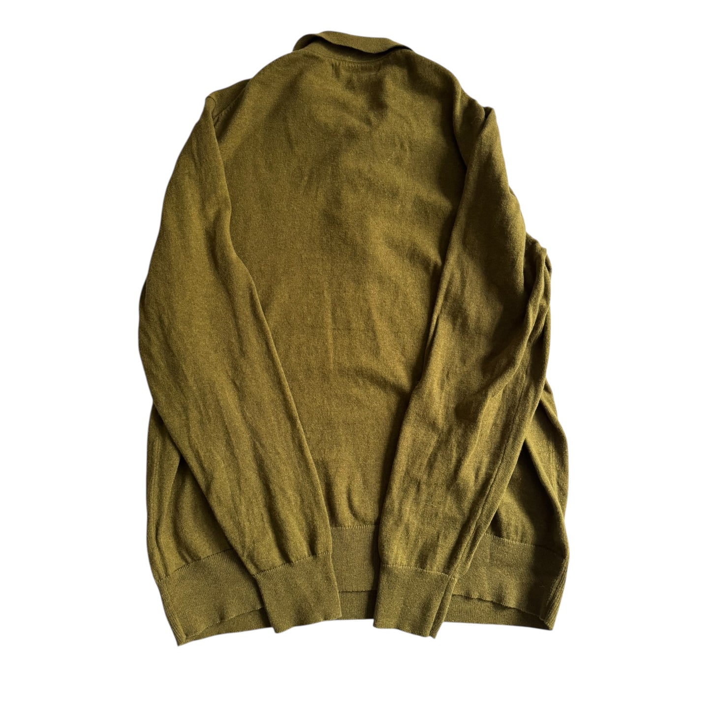 🫒 Pulover Guler Polo cu Mâneci Lungi – Culoare Olive – Mărime L