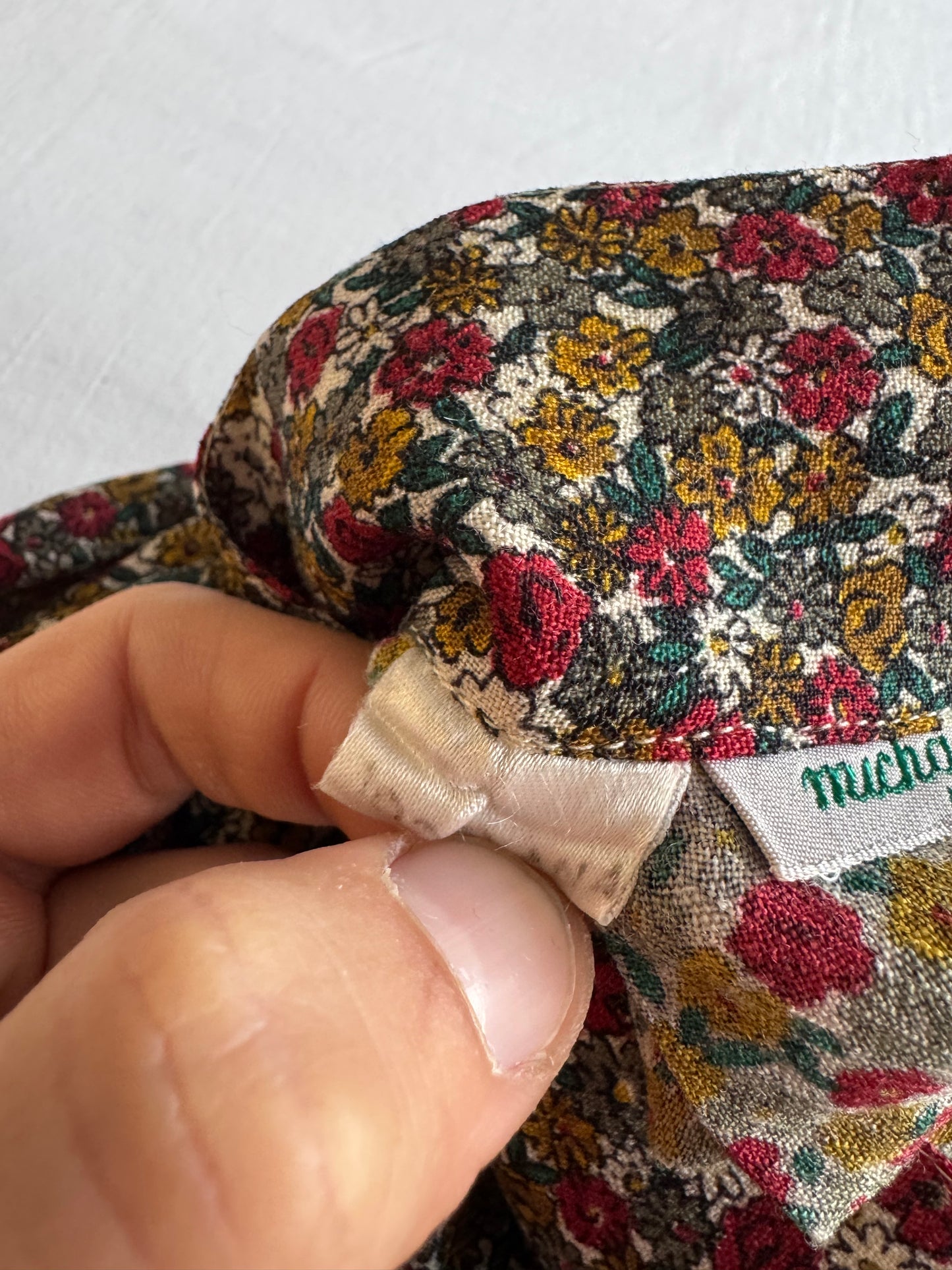 💐 Fustă Vintage din Lână cu Imprimeu Floral – S (IT 42)