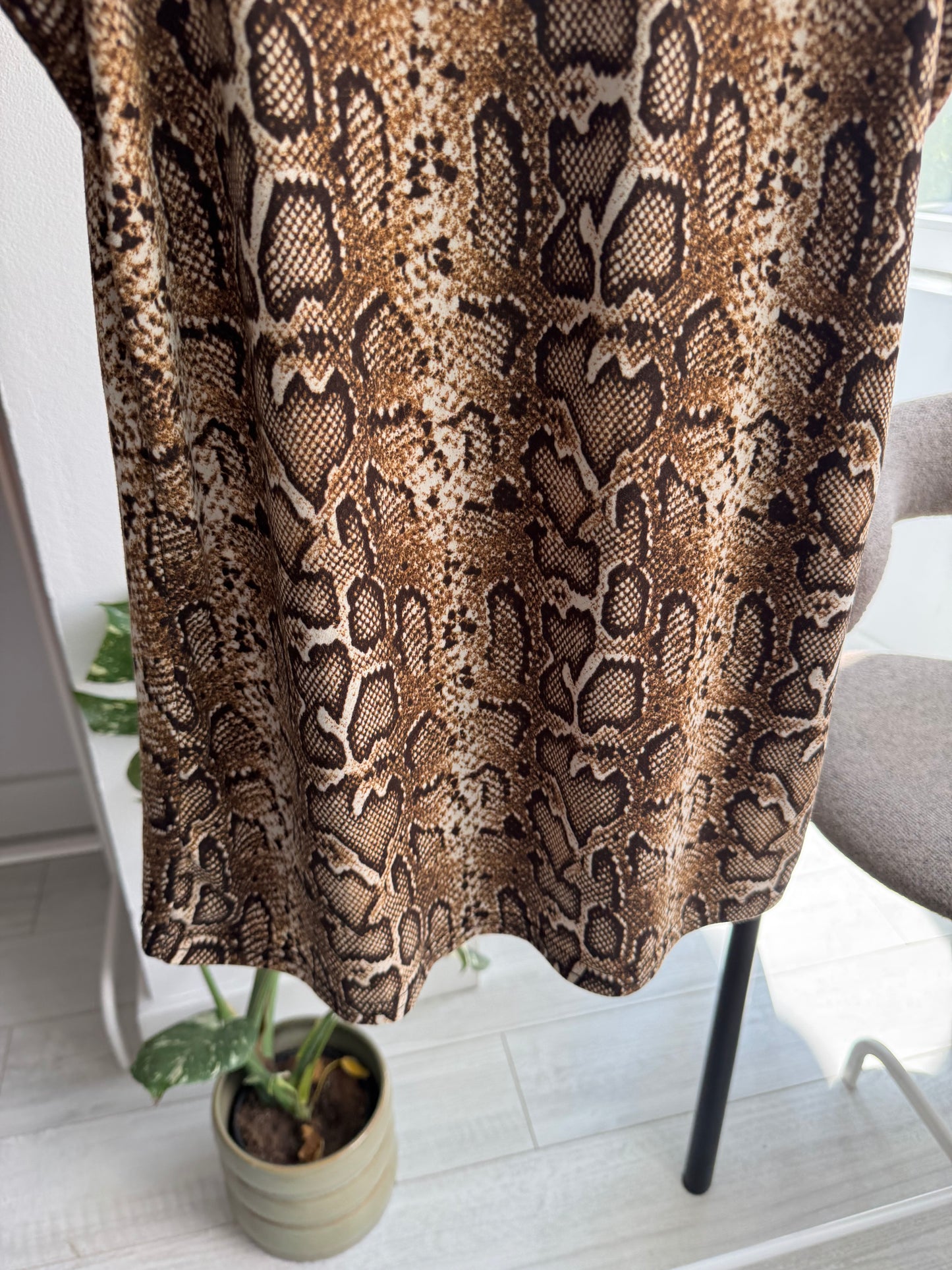 🐍 Cami Top Snakeskin Print Y2K | Stretch – M/L Damă