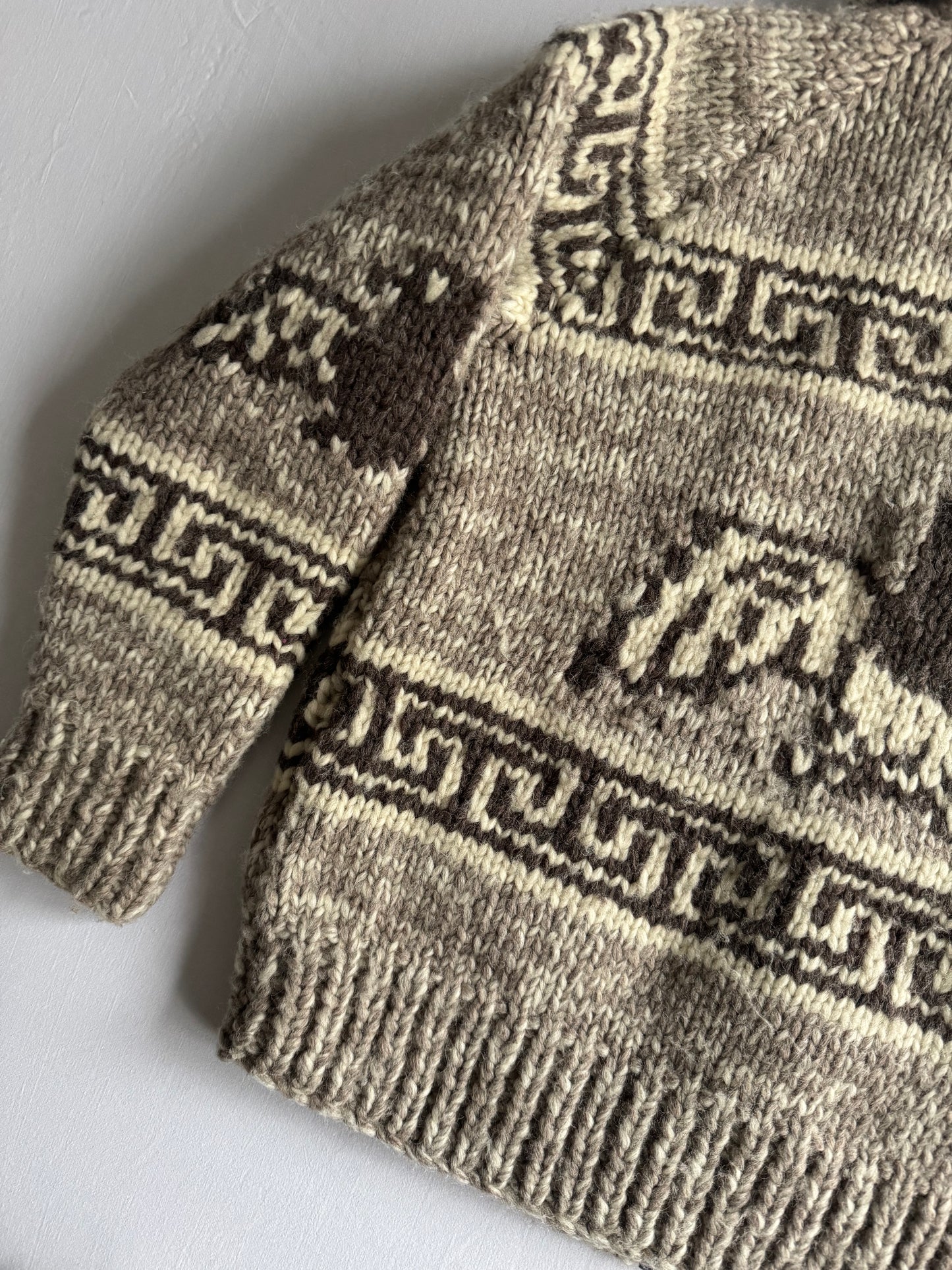 🦅 60’s Tuak Cowichan Thunderbird Wool Sweater – Mărime M