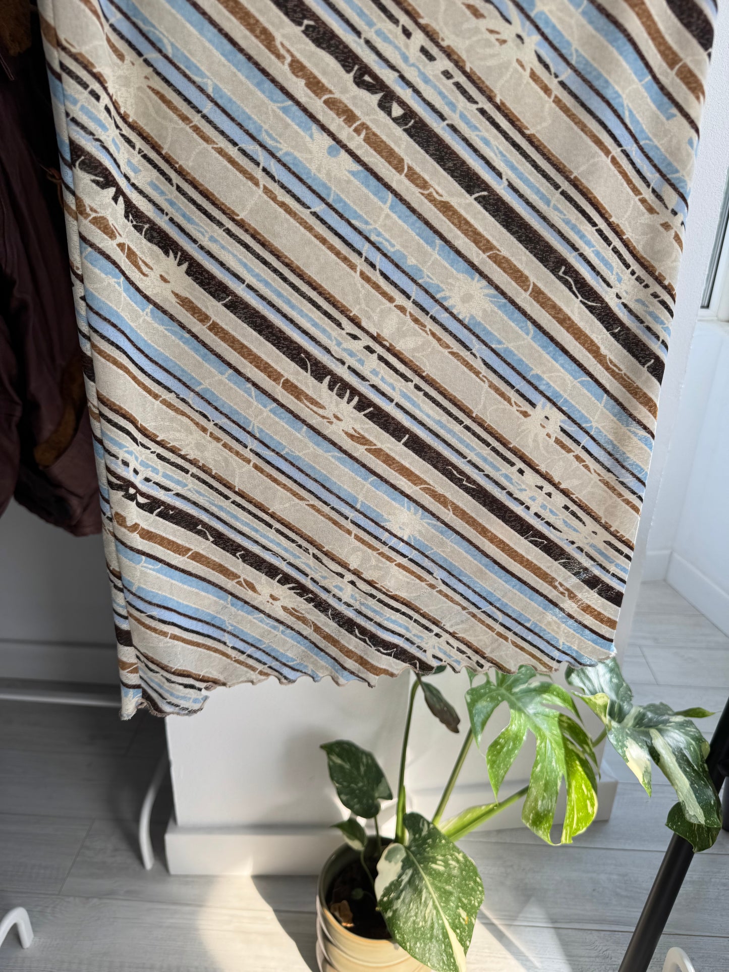 🌸 Fustă Y2K Printed Mesh – EU 36 (S Damă)