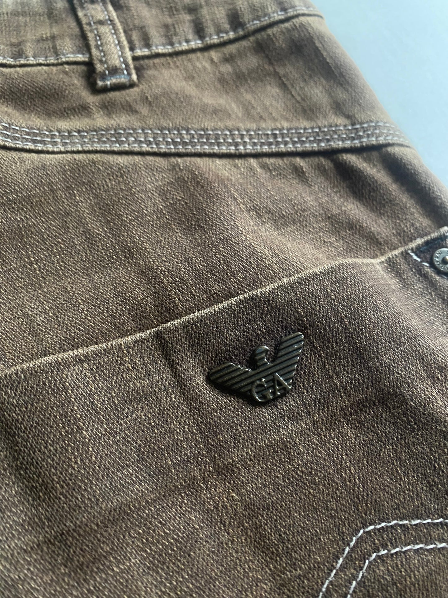 Jeans Armani Jeans washed maro, mărimea 30 🇮🇹👖