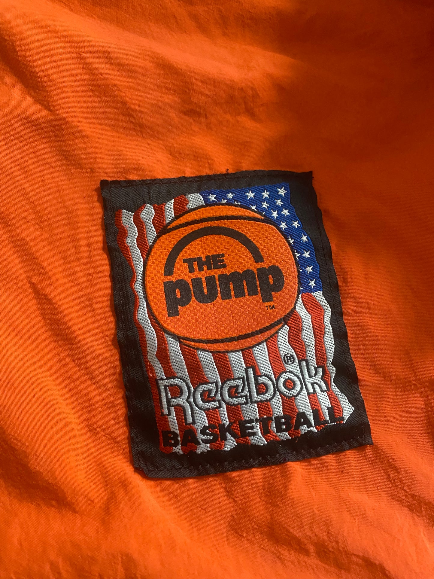 Hanorac Vintage Reebok The Pump – Tech Hoodie Orange & Black, Dublu Strat