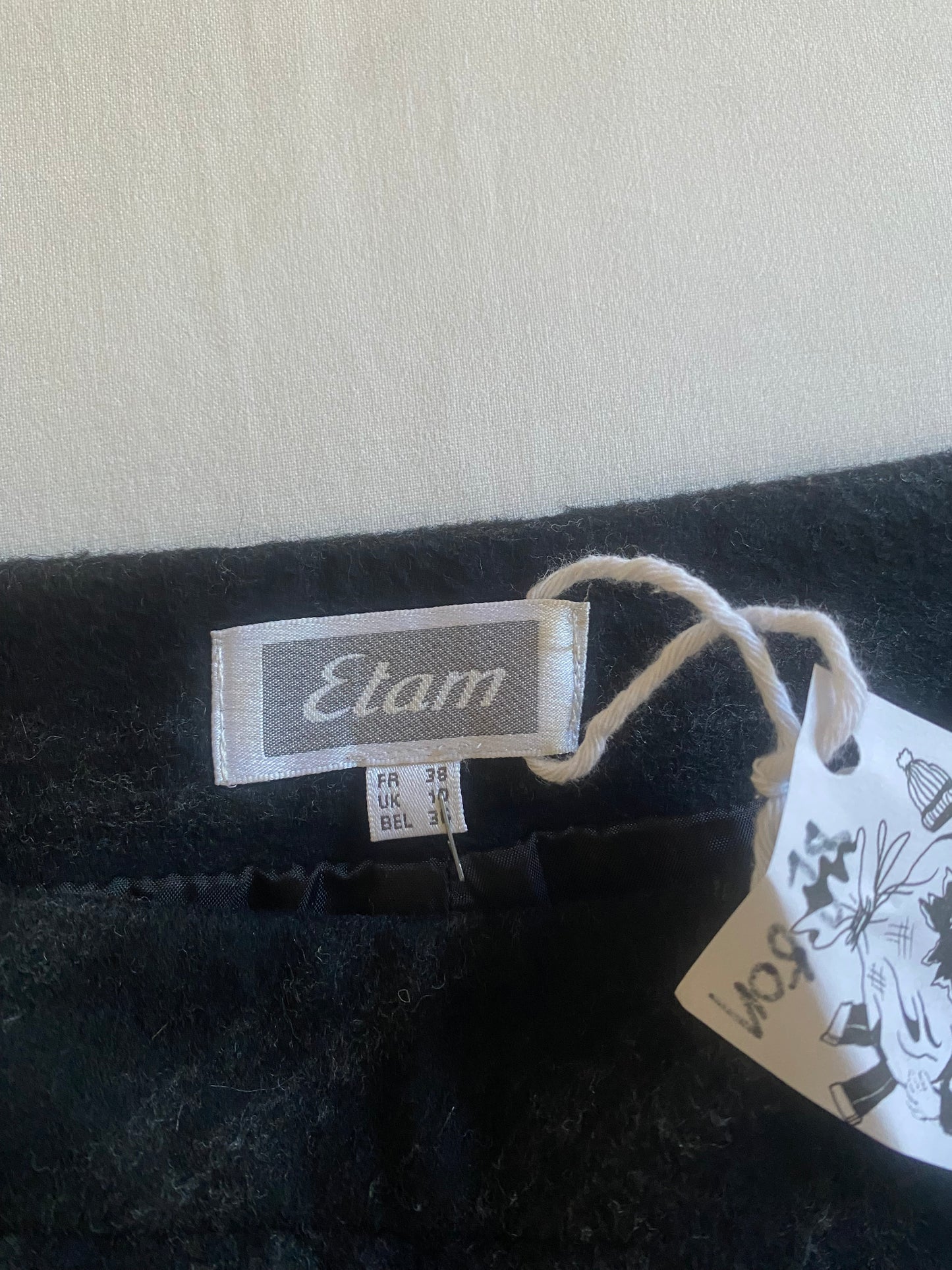 Pantaloni Y2K – Lână Neagră cu Dungi Fine – Bootcut – EU 38