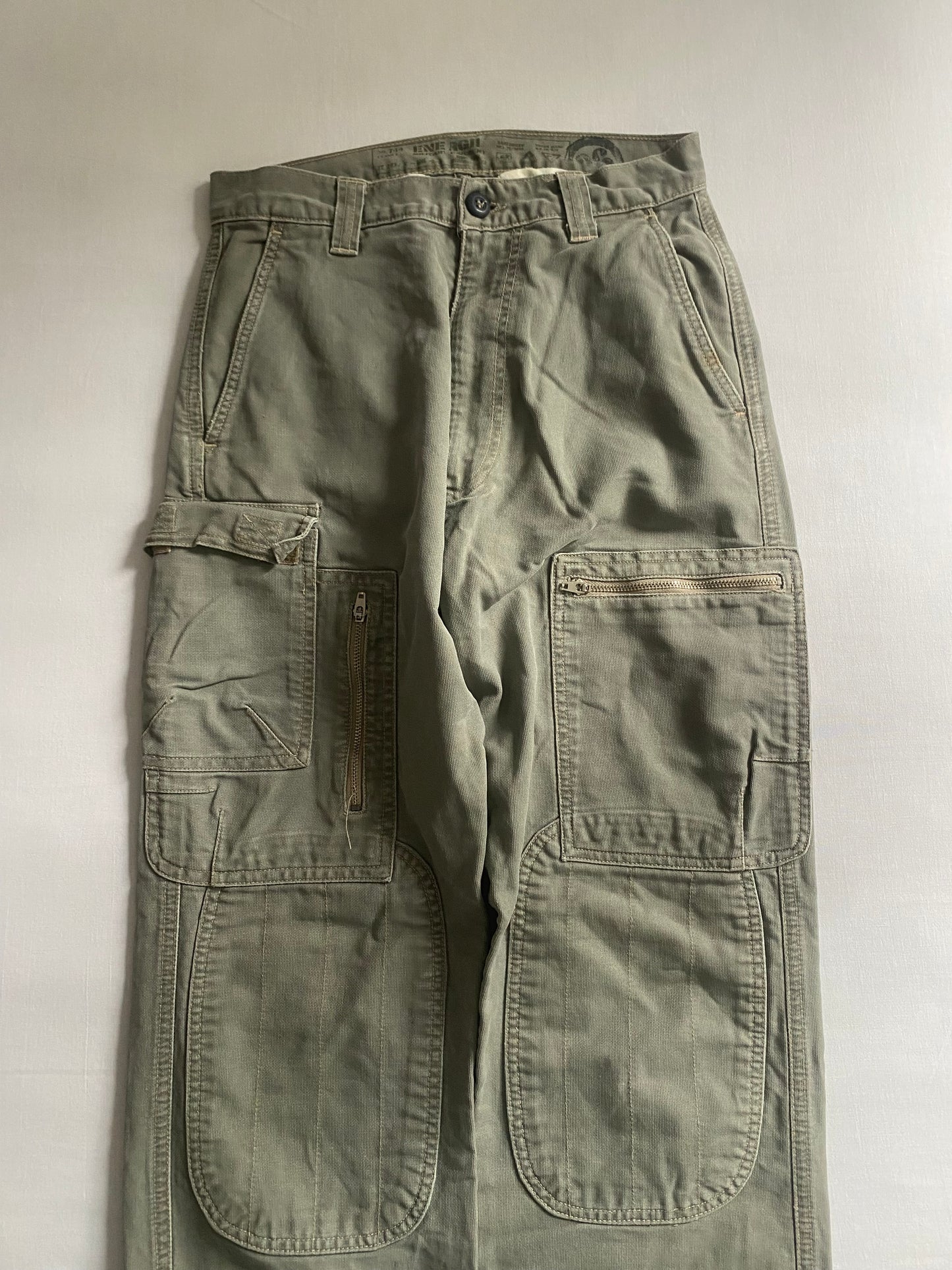 Pantaloni stil military Y2K Energie, mărimea US 26, fabricați în Italia 🫡🇮🇹