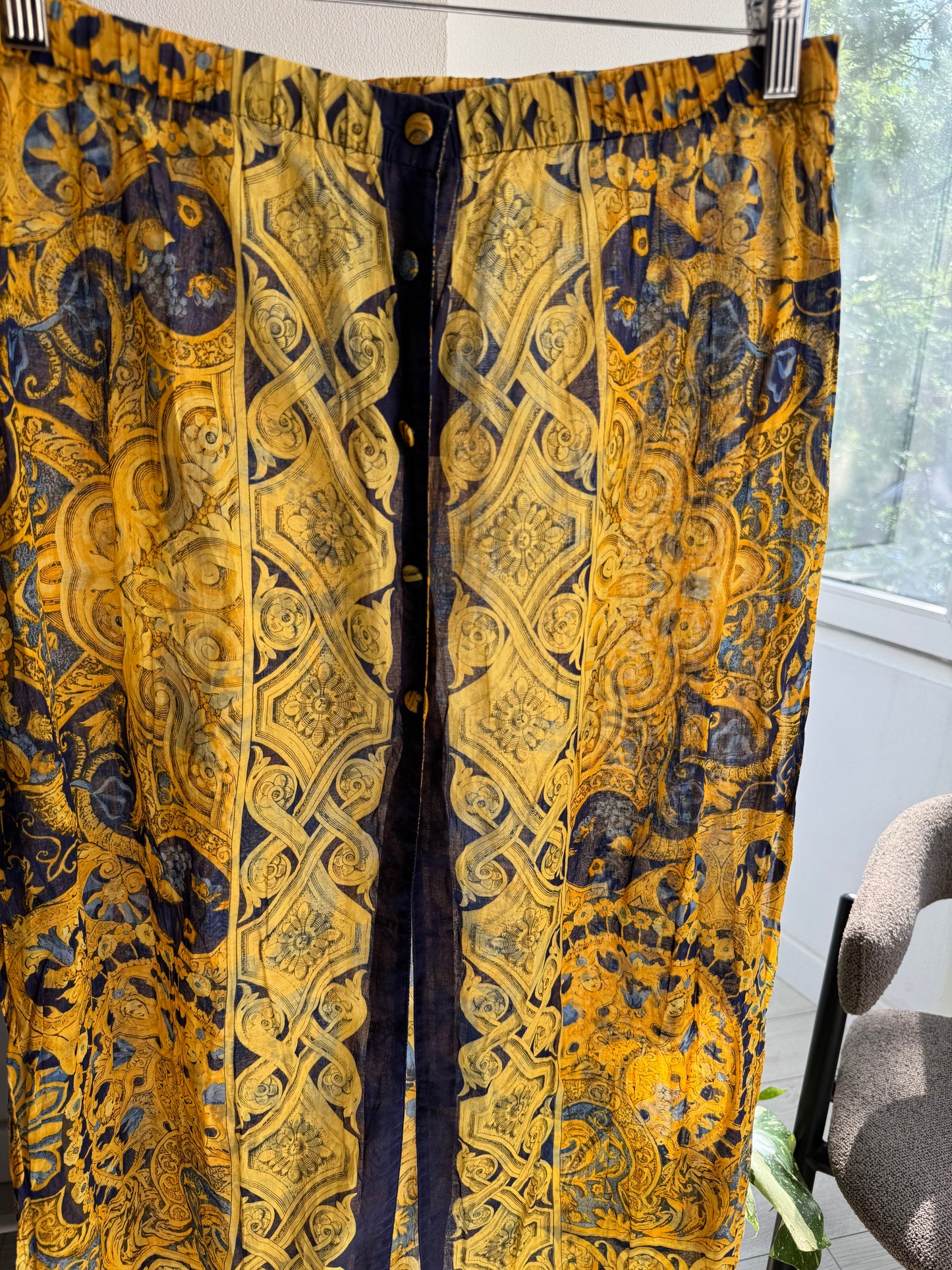 🌴 Fustă Vintage Baroque Print Beach – M/L Damă – Made in Italy