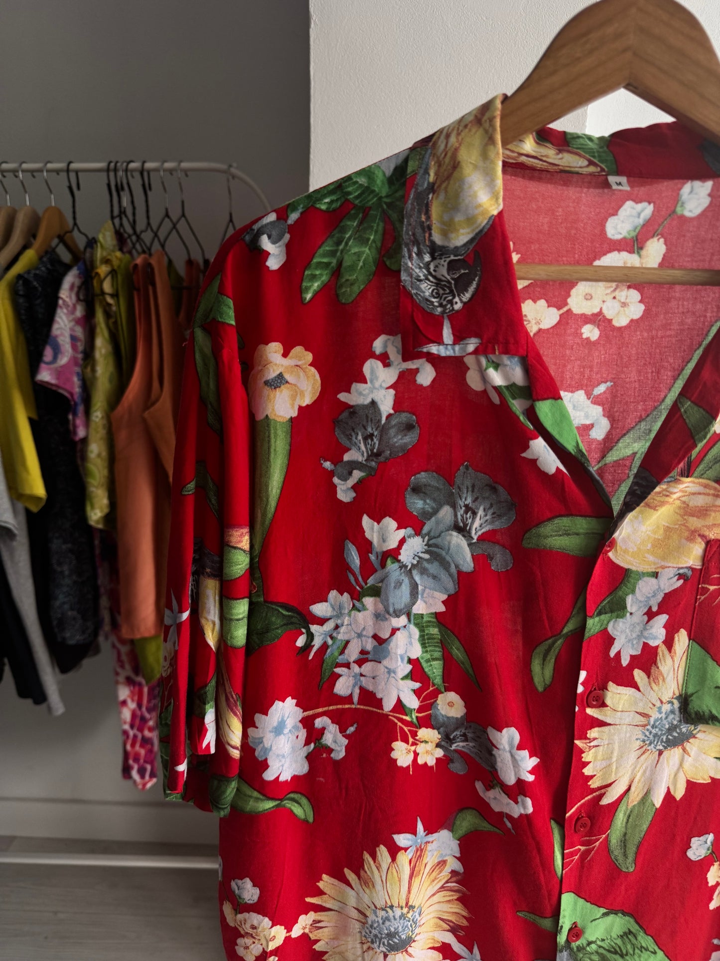 🦜 Cămașă Hawaiiană Vintage – M Bărbați