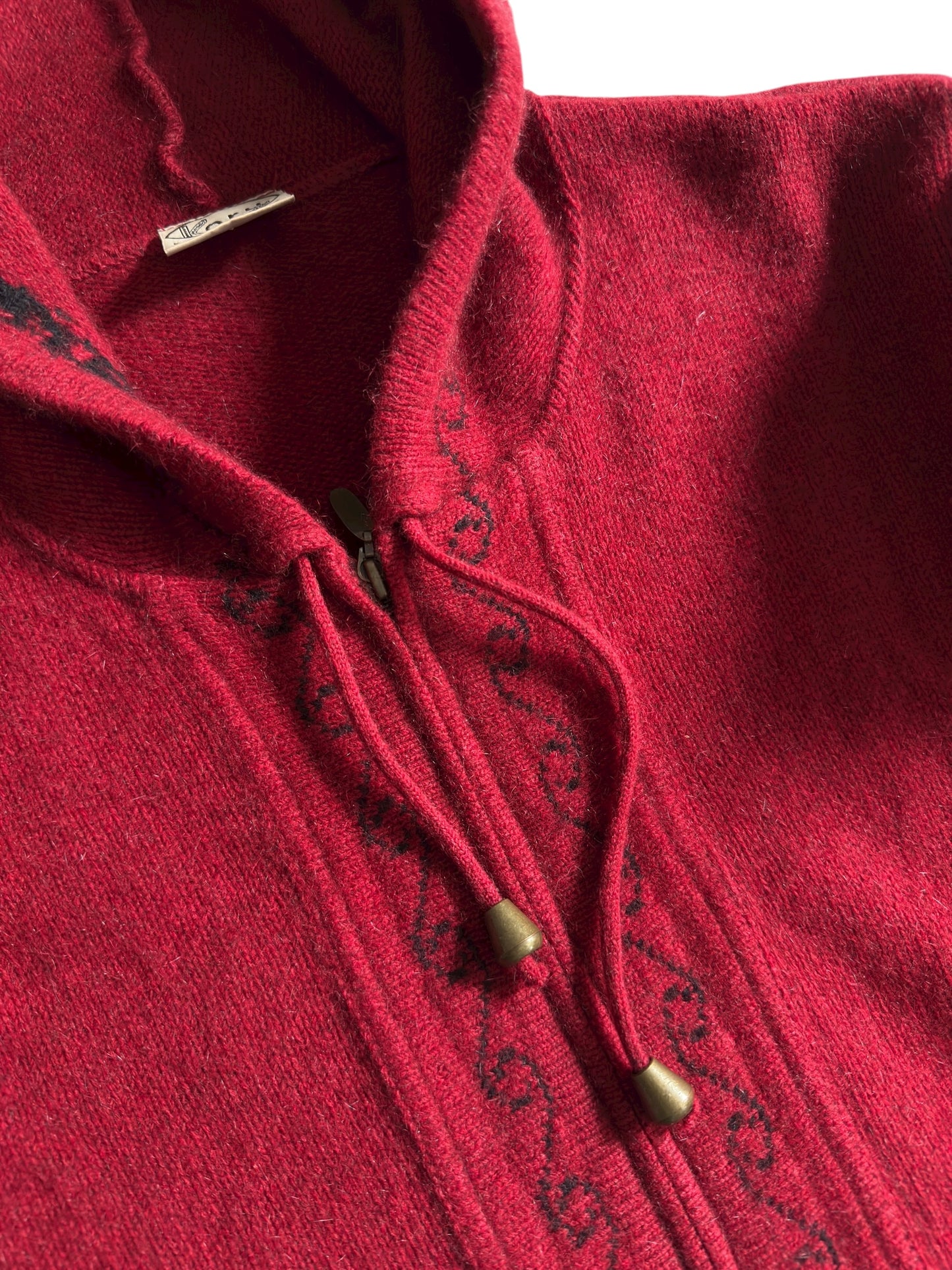 🍷 Hanorac Vintage Burgundy – Merino Wool + Possum Fur + Silk – Women’s L