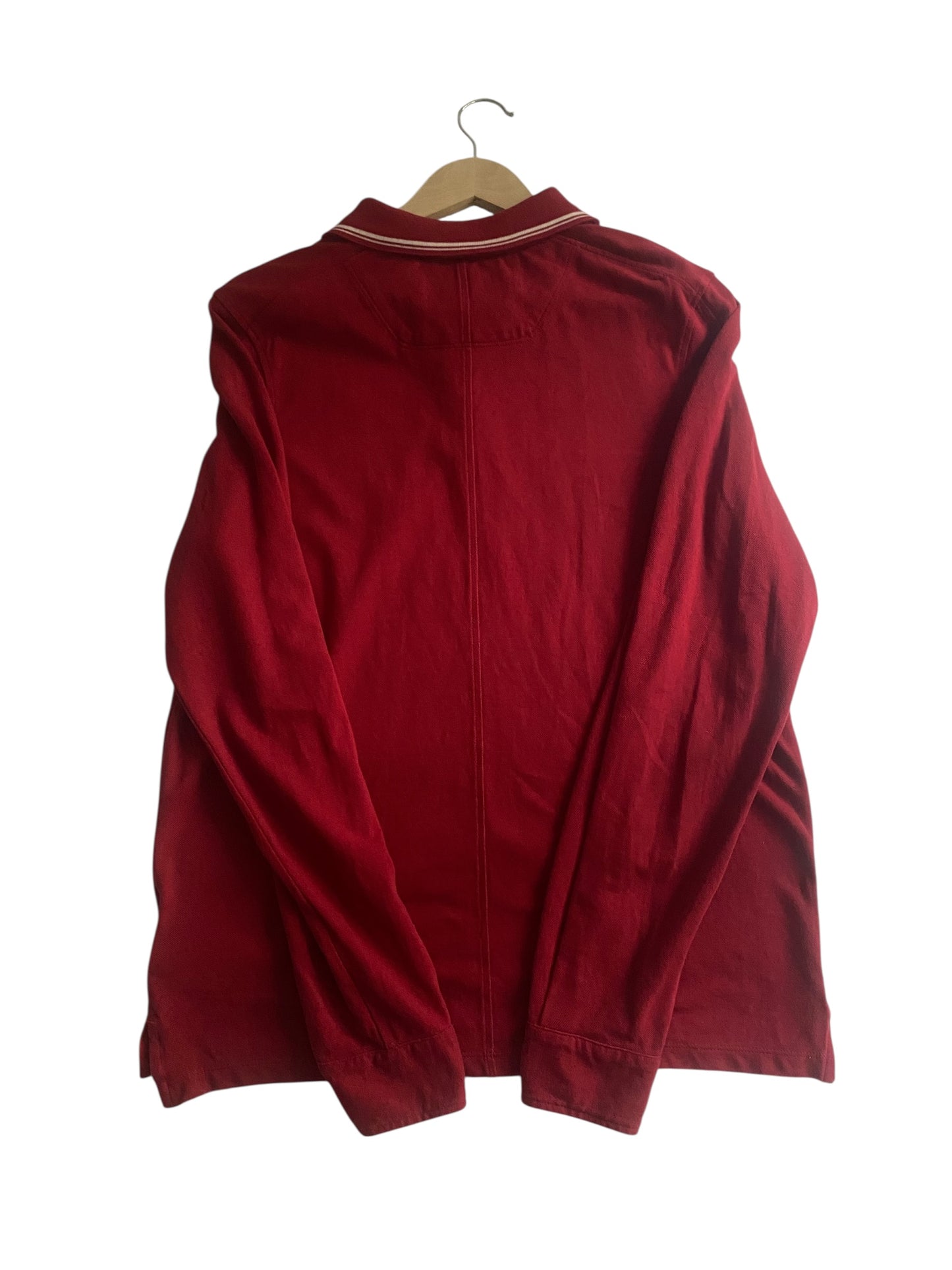 🏁 Polo Vintage Ferrari – Mâneci Lungi, Burgundy, Mărime L