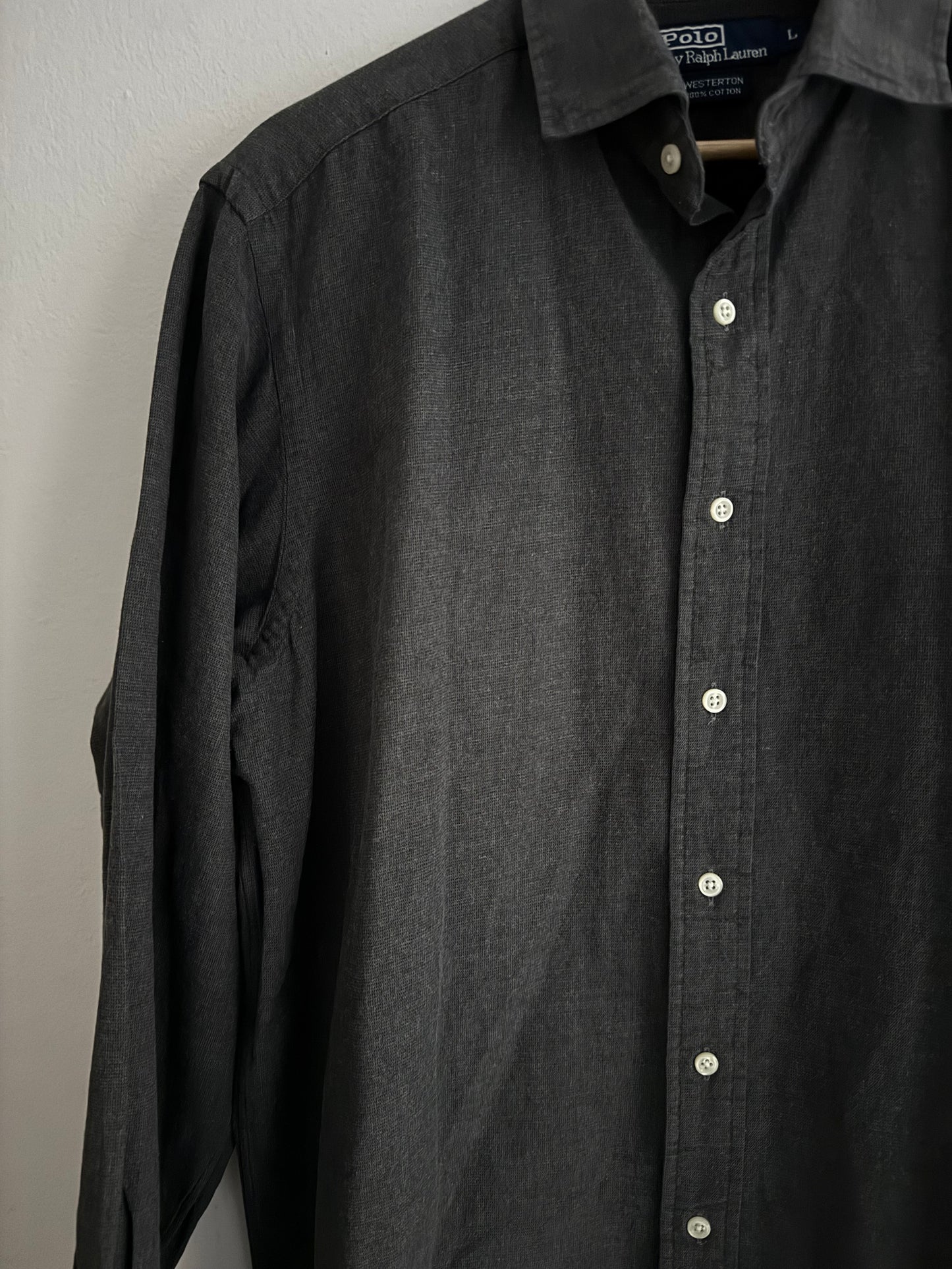 👔 Cămașă vintage Ralph Lauren Westerton gri închis (Mărime L)