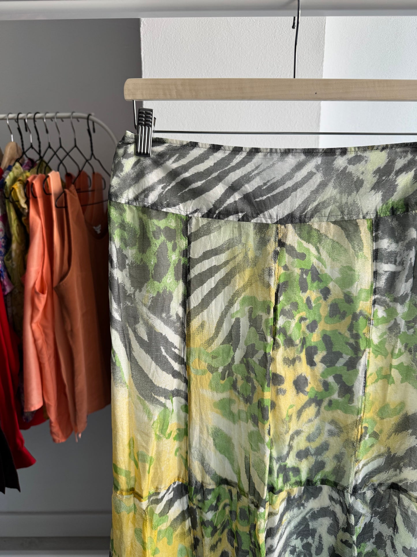 ☀️ Fustă din Mătase Animal Print Y2K | M Damă (EU 38)