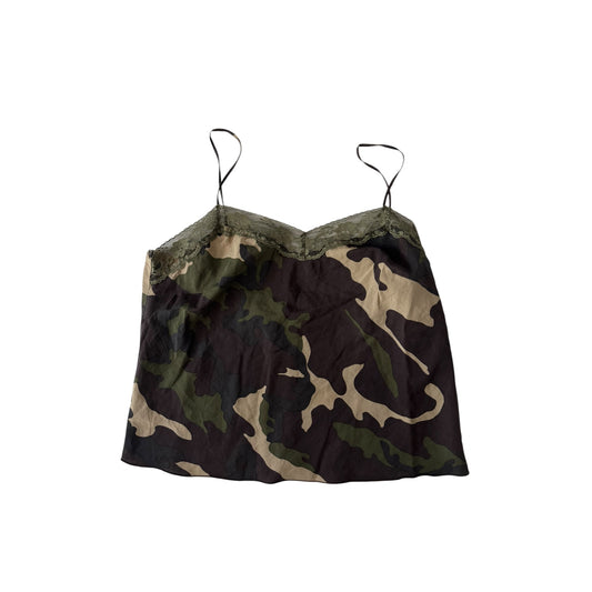 🪖 Top Y2K Benetton Camo – Mărimea L Femei – Made in Italy