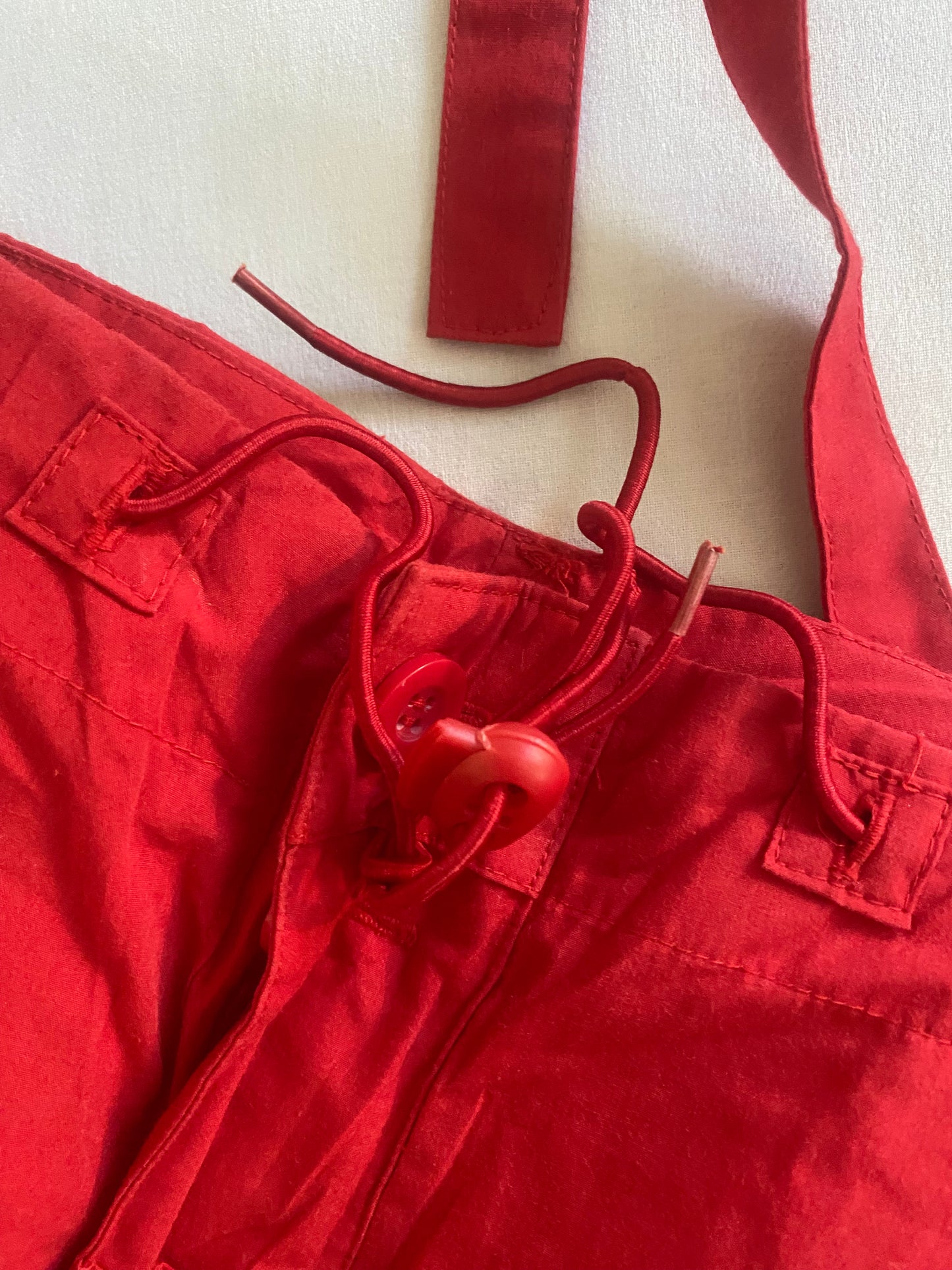 🔴 Y2K Red Crazy Rave Cargo Pants – Women’s L