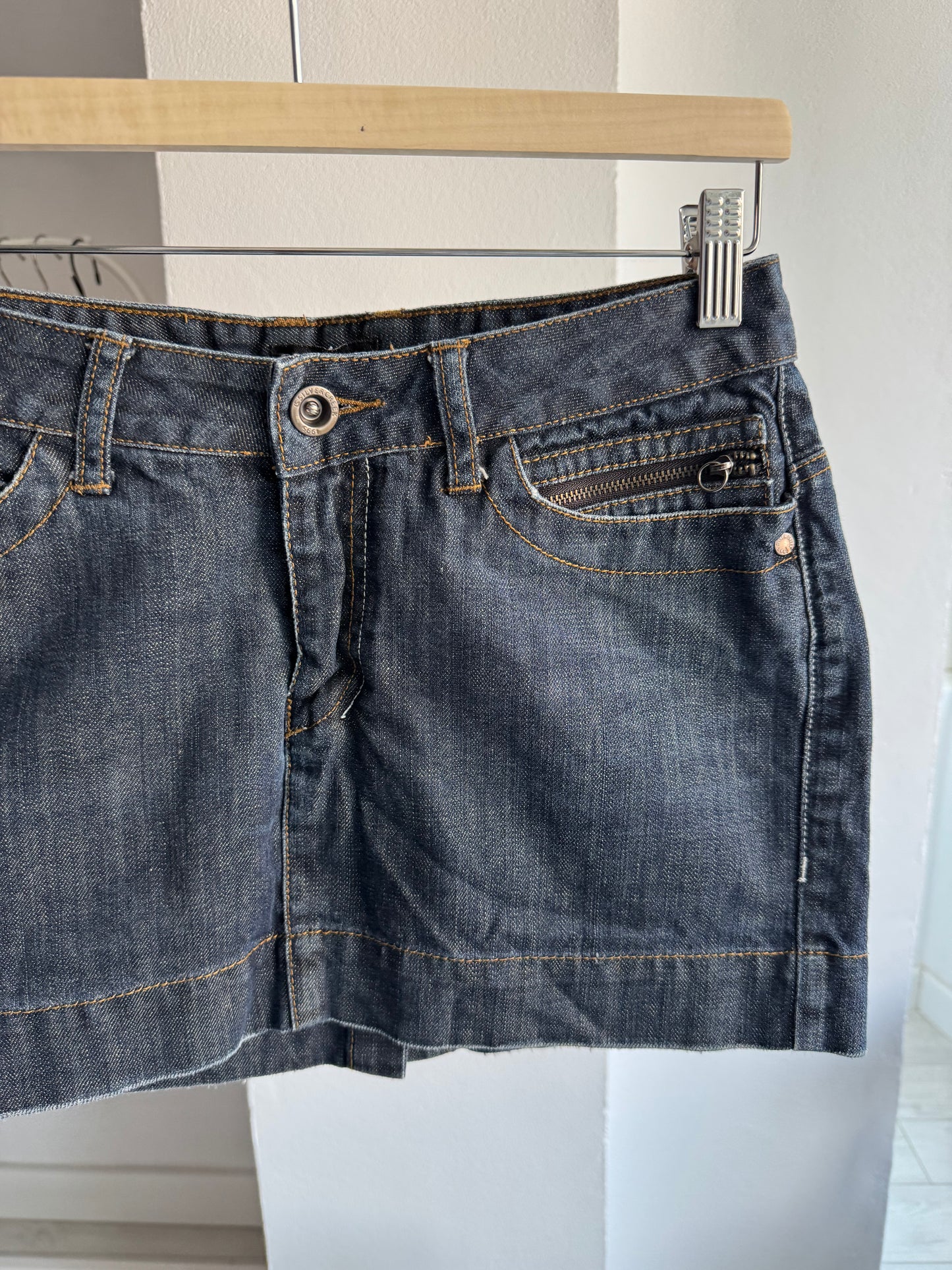 🤠 Fustă Denim Buckleback Y2K | S Damă (EU 36)
