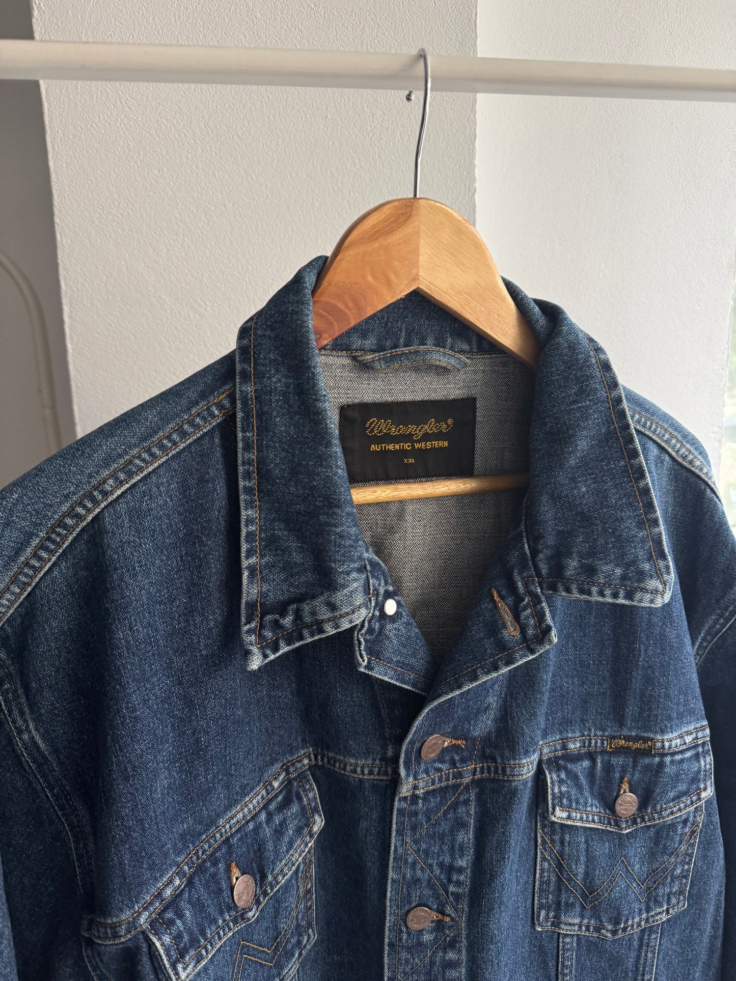 🤠 Geacă Denim Vintage Wrangler Broken Twill – XXL