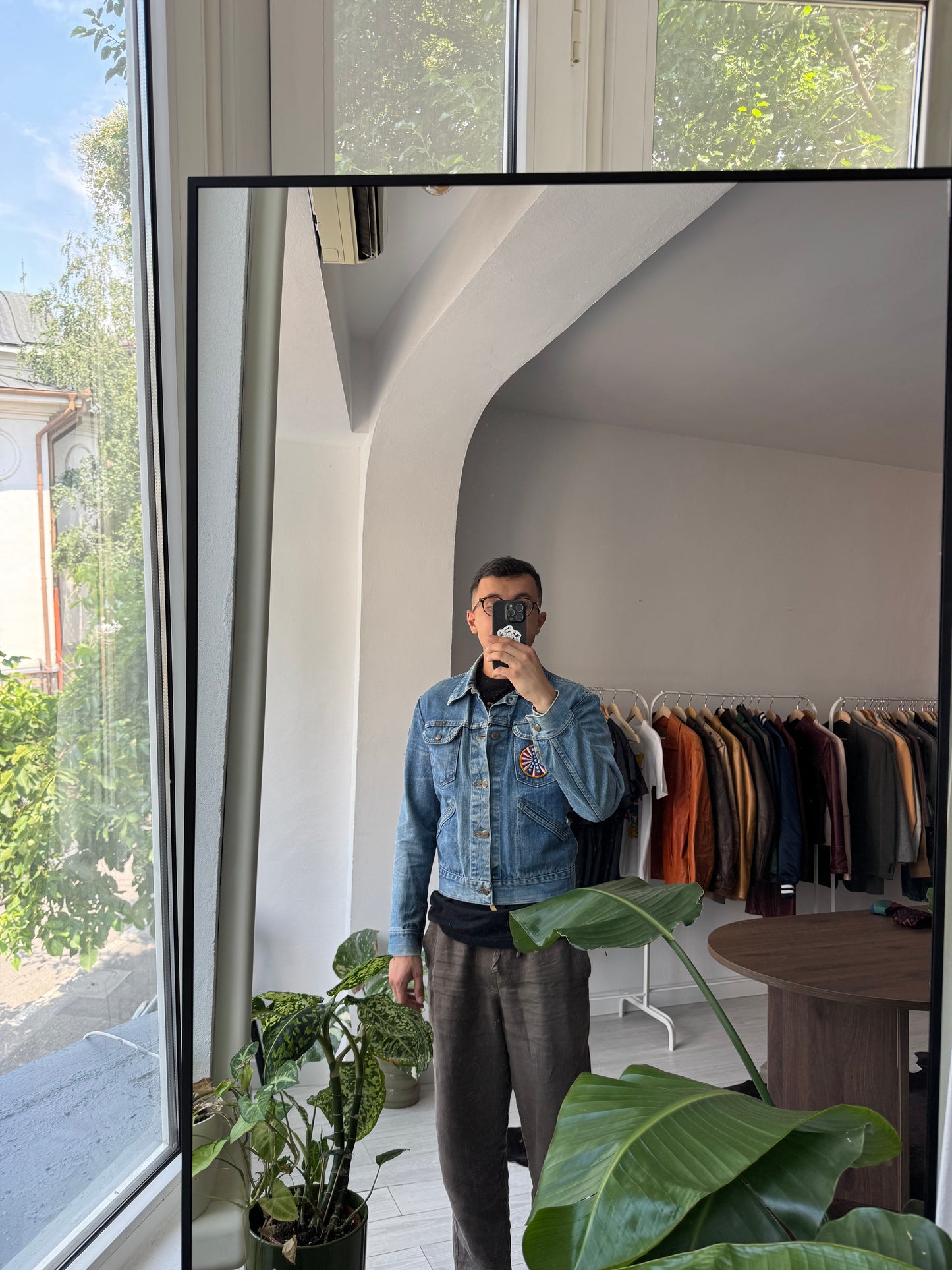 🤠 Vintage Wrangler Geacă Denim Anii '70 – S/M Bărbați