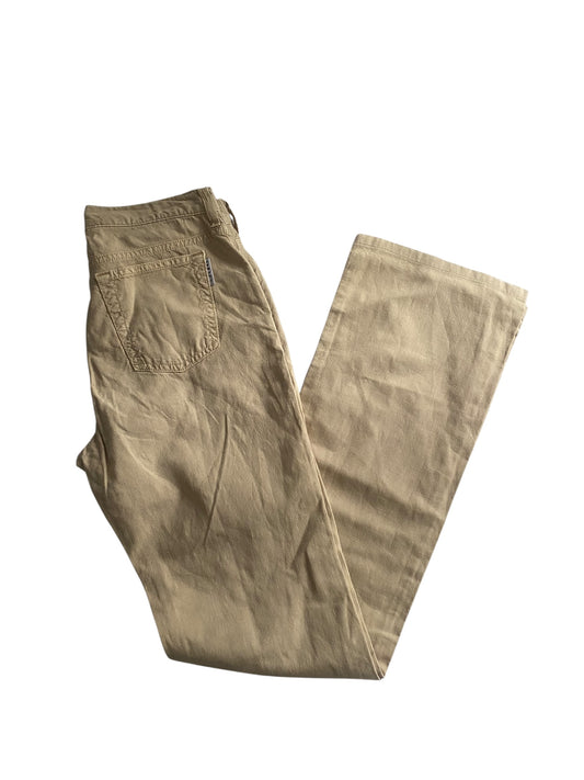 pantaloni armani crem y2k din bumbac și cânepă, vedere frontală