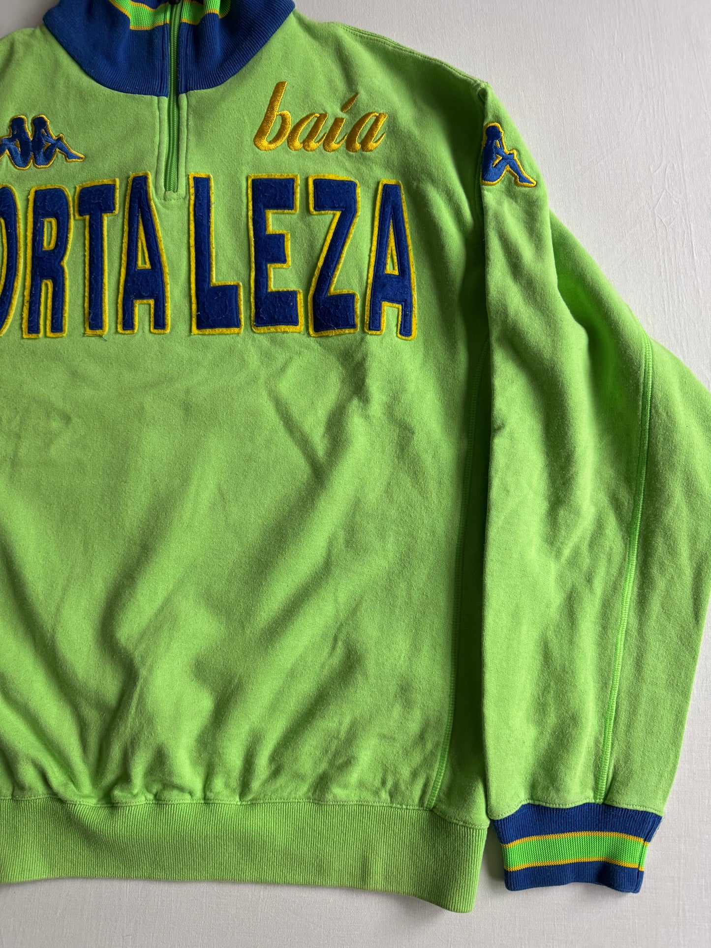 🇧🇷 Bluza Vintage Kappa Green Brazil Flag Quarter Zip – XL