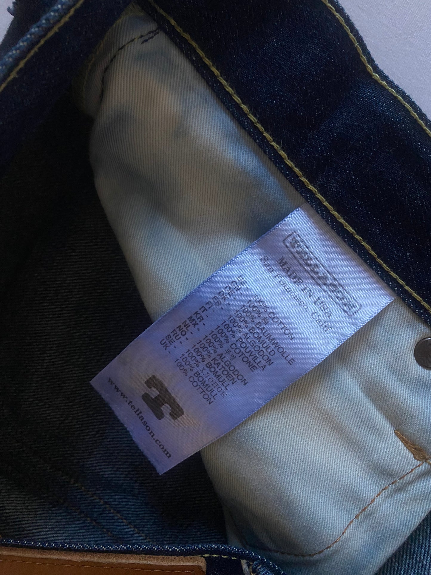 👖 Jeanși Tellason – Raw Selvedge Denim – Slim Straight – W34 – Made in USA