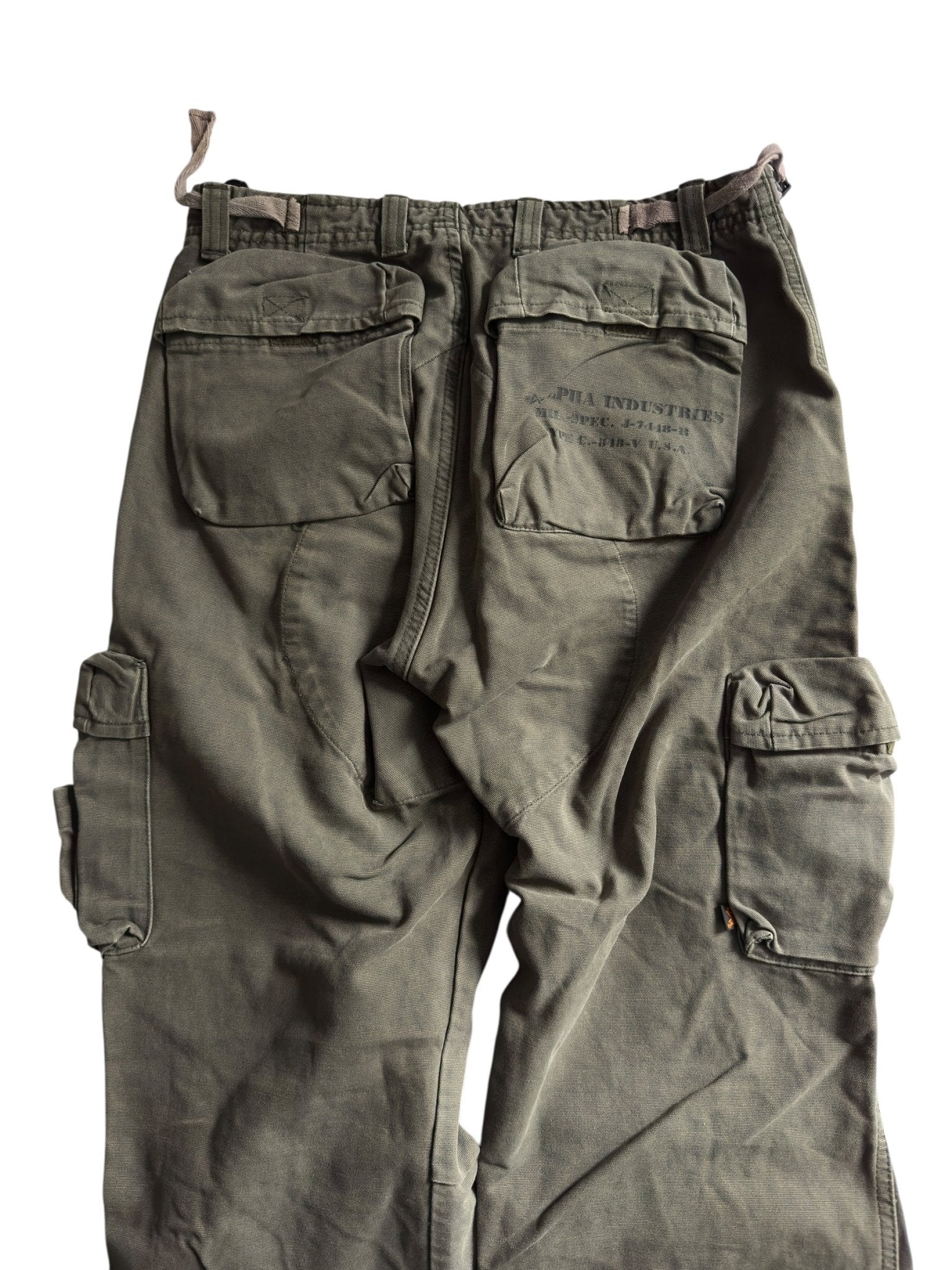 🪖 Alpha Industries Dark Green Cargo Trousers – US 31 - anbracaminte