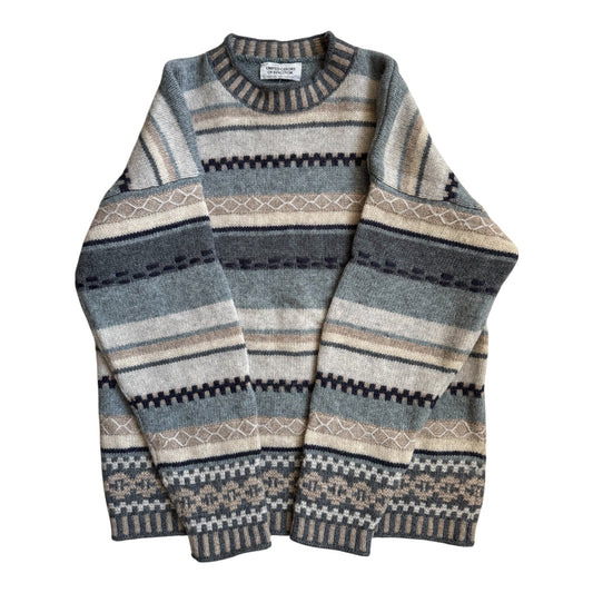 Benetton Pulover Lână Vintage Bărbați | Model Etnic | S - anbracaminte