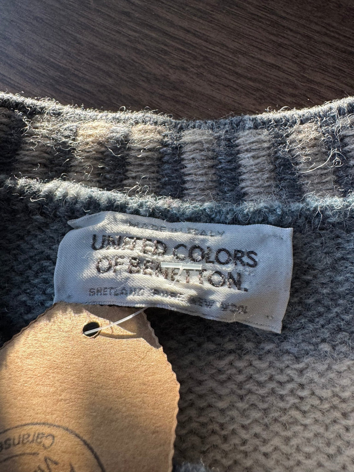 Benetton Pulover Lână Vintage Bărbați | Model Etnic | S - anbracaminte