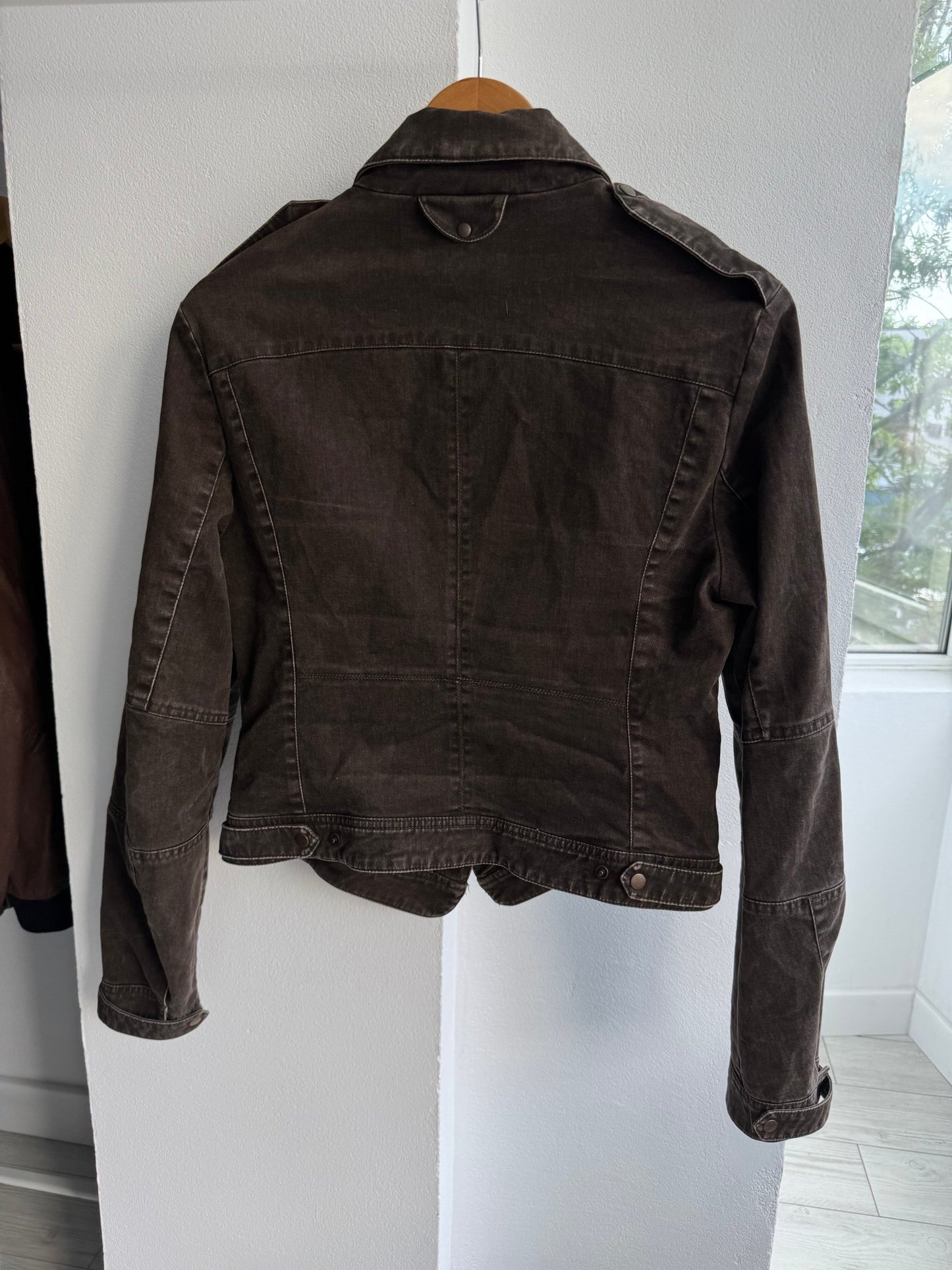🤎 Blazer Y2K Damă din Bumbac Maro Washed – IT 44 (M) - anbracaminte