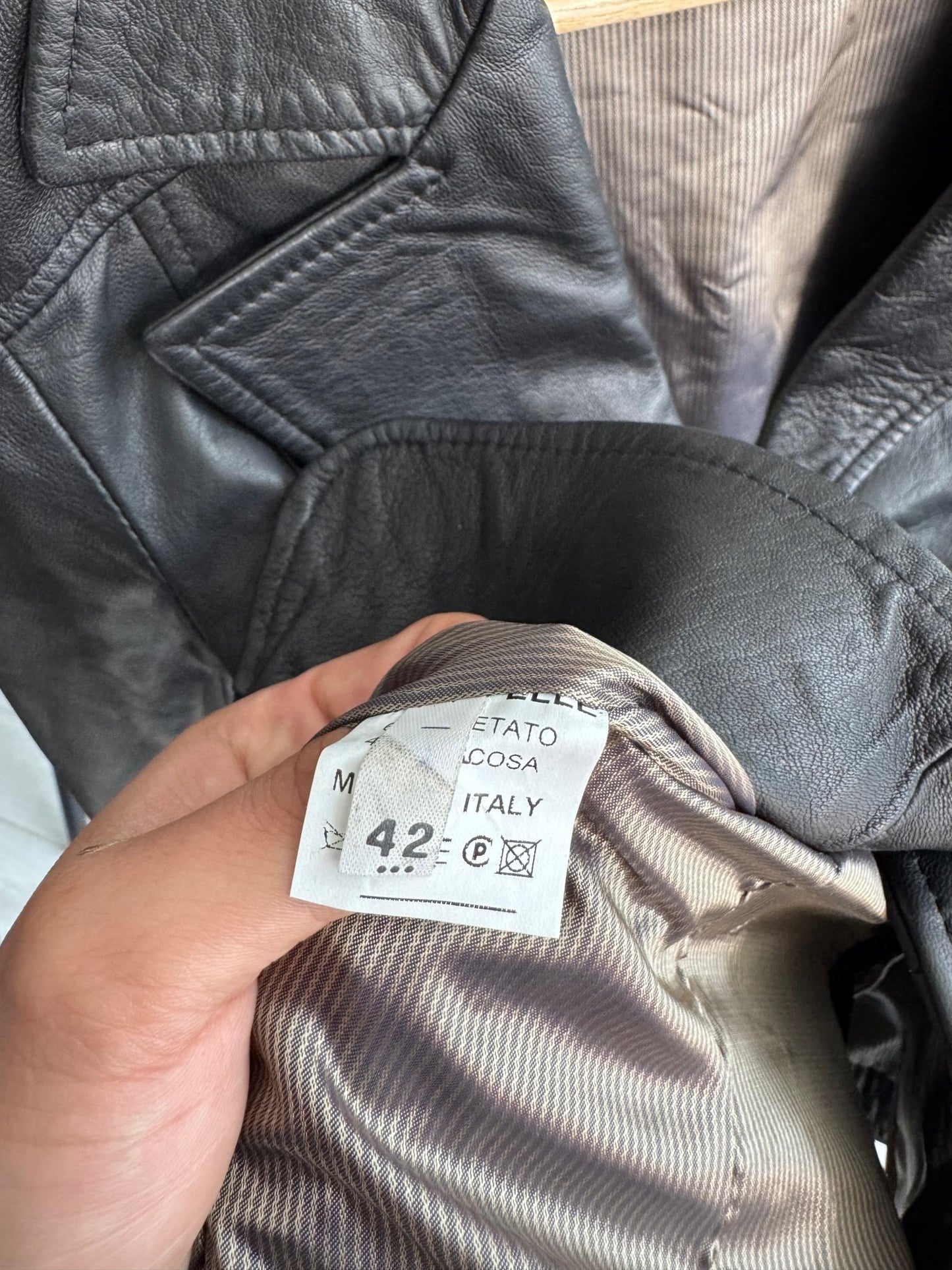 🖤 Blazer Y2K Damă din Piele Neagră – IT 42 (S) – Made in Italy - anbracaminte