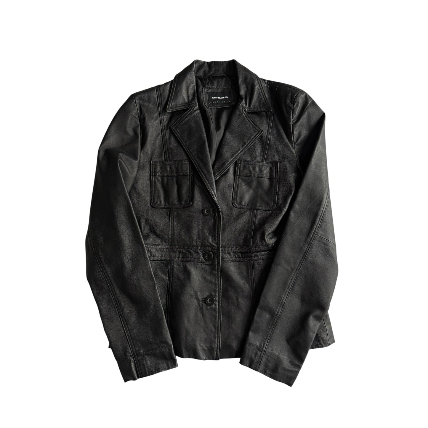 ☕️ Blazer Y2K Damă din Piele Neagră – M - anbracaminte