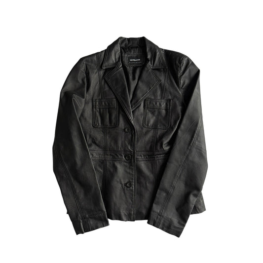 ☕️ Blazer Y2K Damă din Piele Neagră – M - anbracaminte