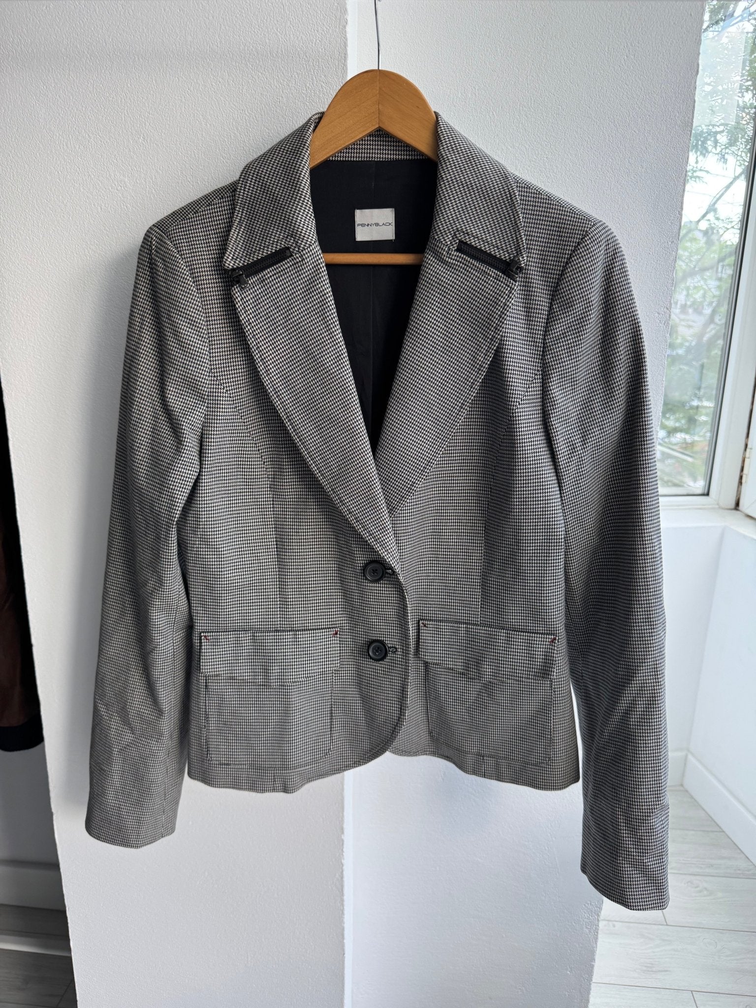 🖤 Blazer Y2K Pennyblack Houndstooth Pattern – EU 42 (L) - anbracaminte